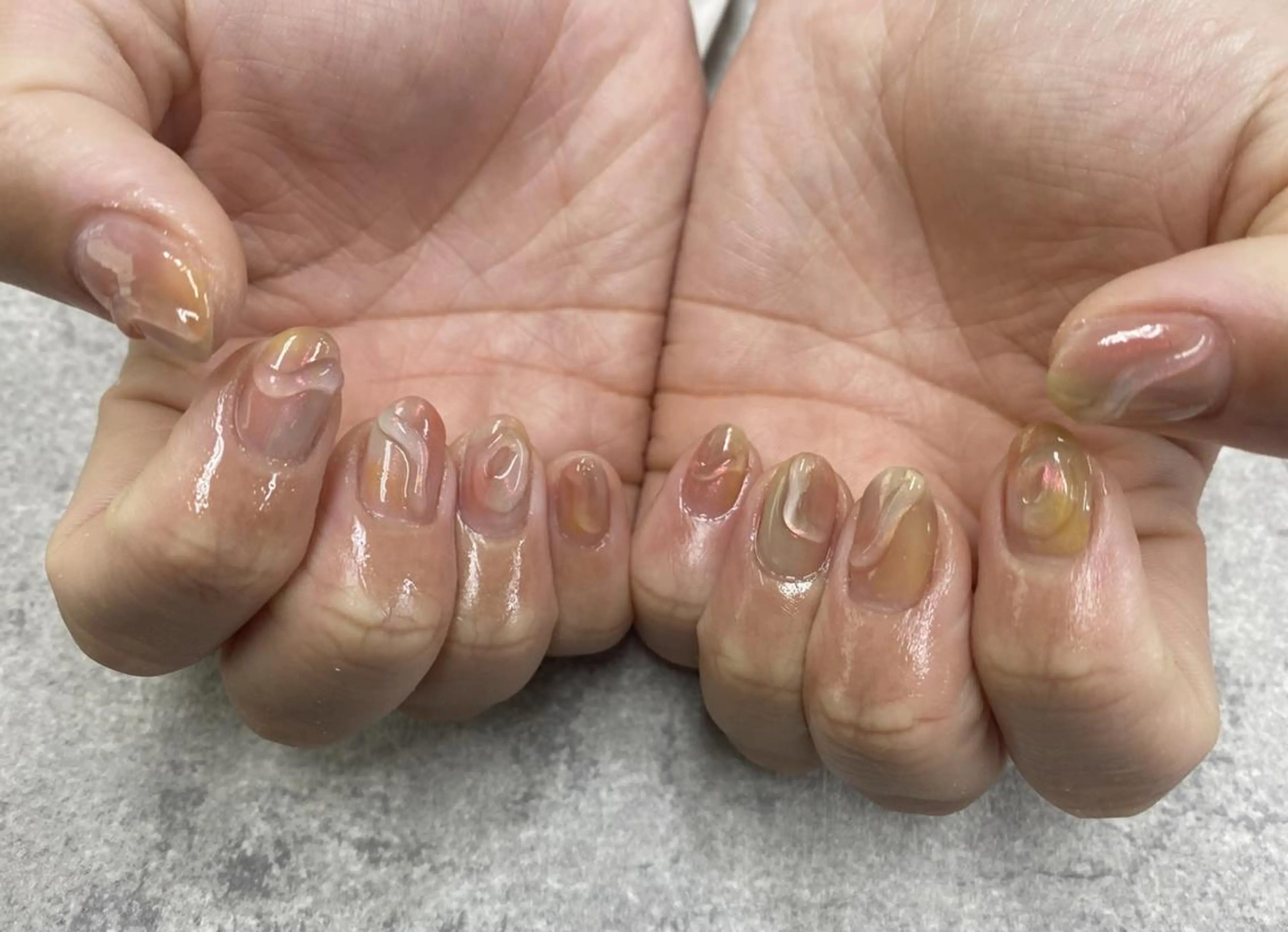 ネイル フットネイル フレンチネイル ジェルネイル ガラスフレンチ グラデーション ハンドネイル ハンドケア FASTNAIL PLUS 新宿店のネイルデザイン