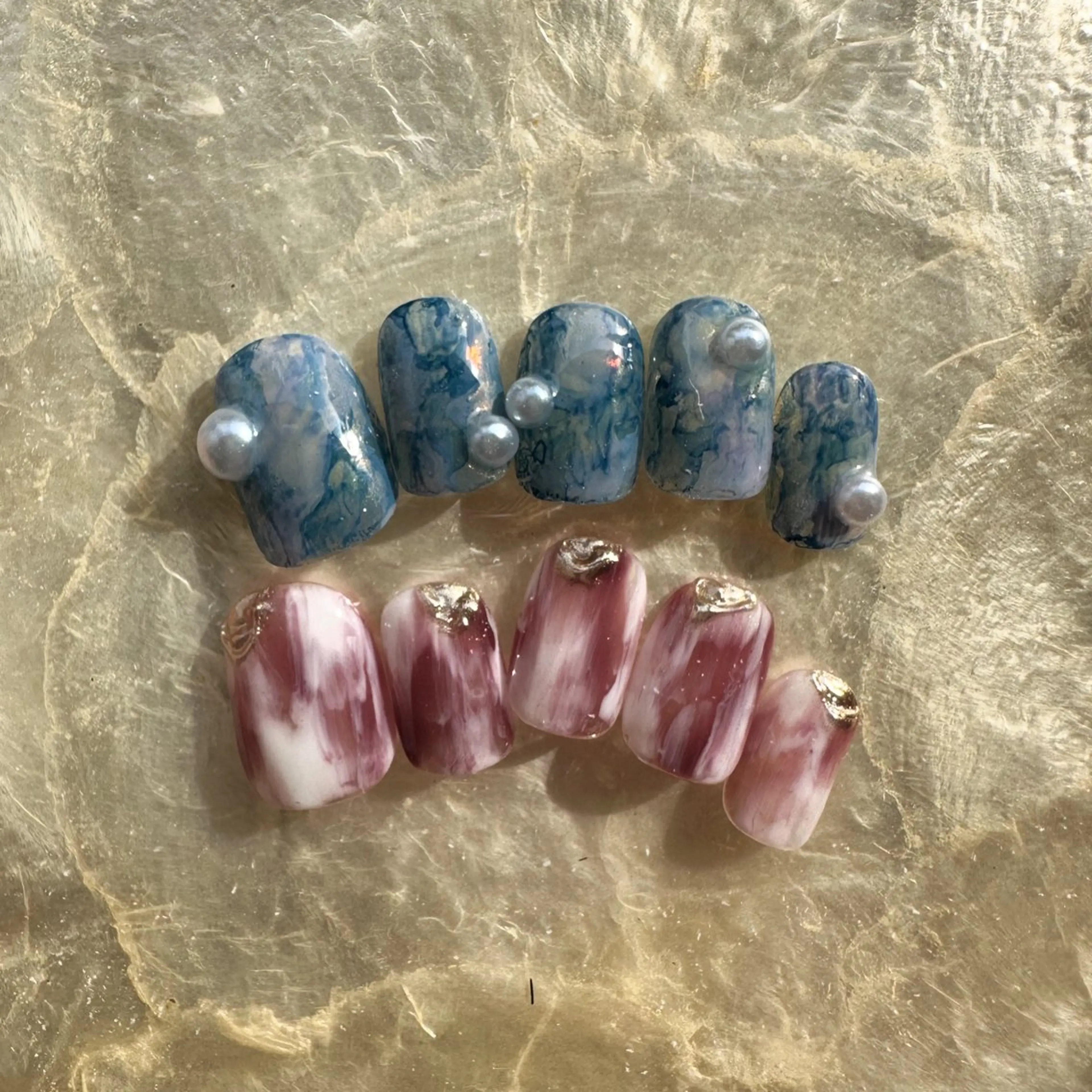 ネイル アートネイル クリアネイル 氷ネイル・うるうるネイル 韓国ネイル 大理石ネイル(マーブル) 🪞KAPE NAIL 🪞のネイルデザイン