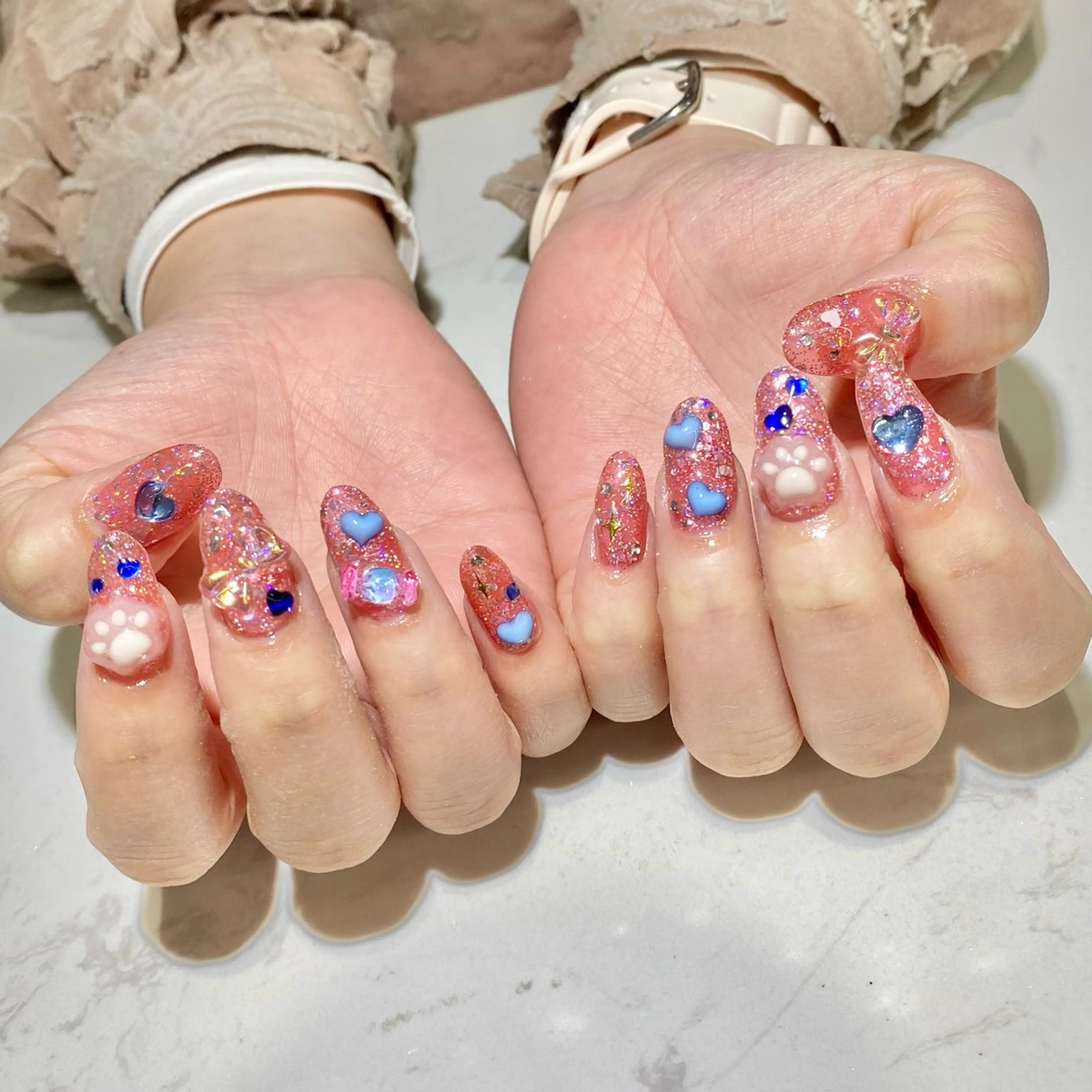 ネイル ブルー ハンドネイル mio nail TANIのネイルデザイン