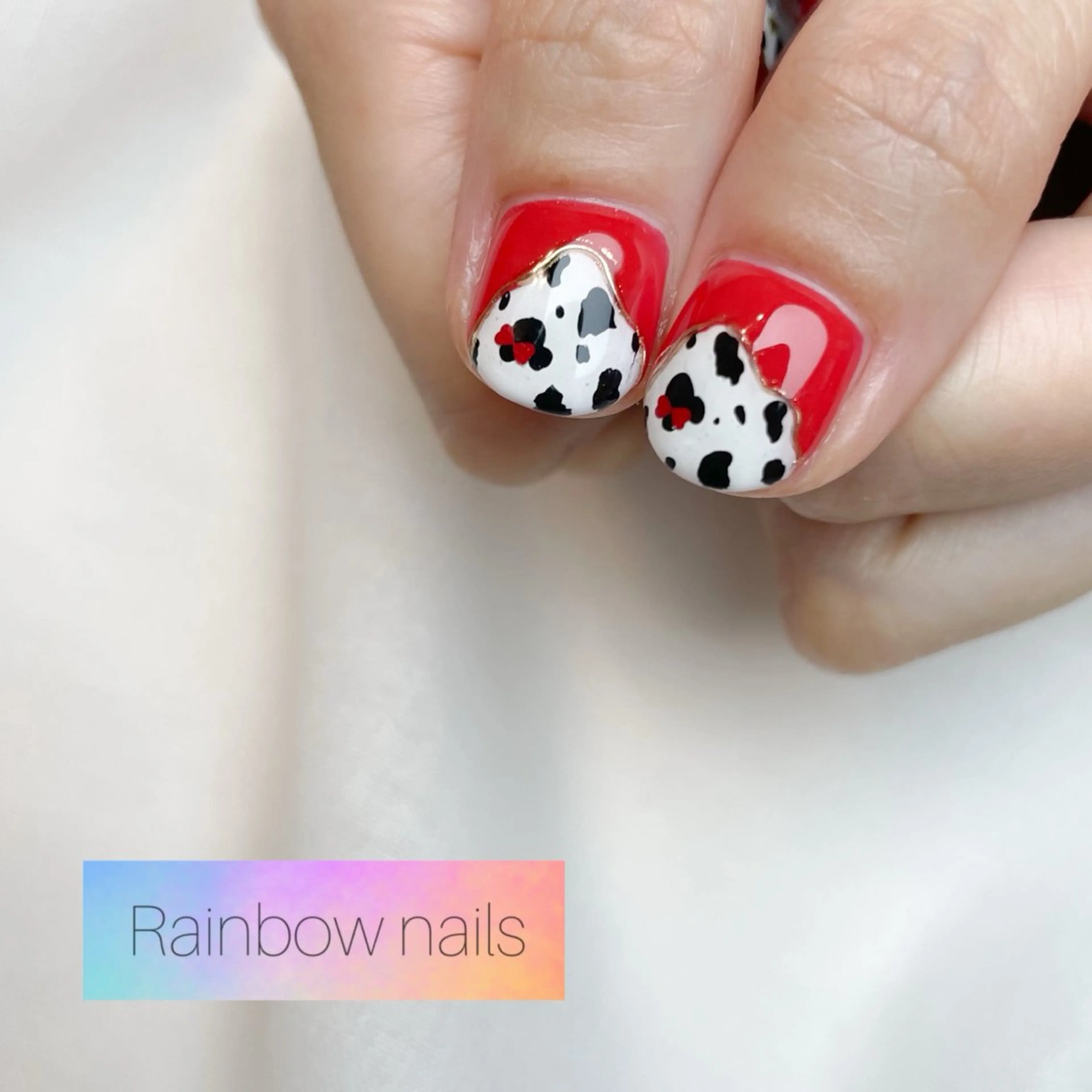 ネイル ハンドネイル Rainbow nailsくろちゃんのネイルデザイン