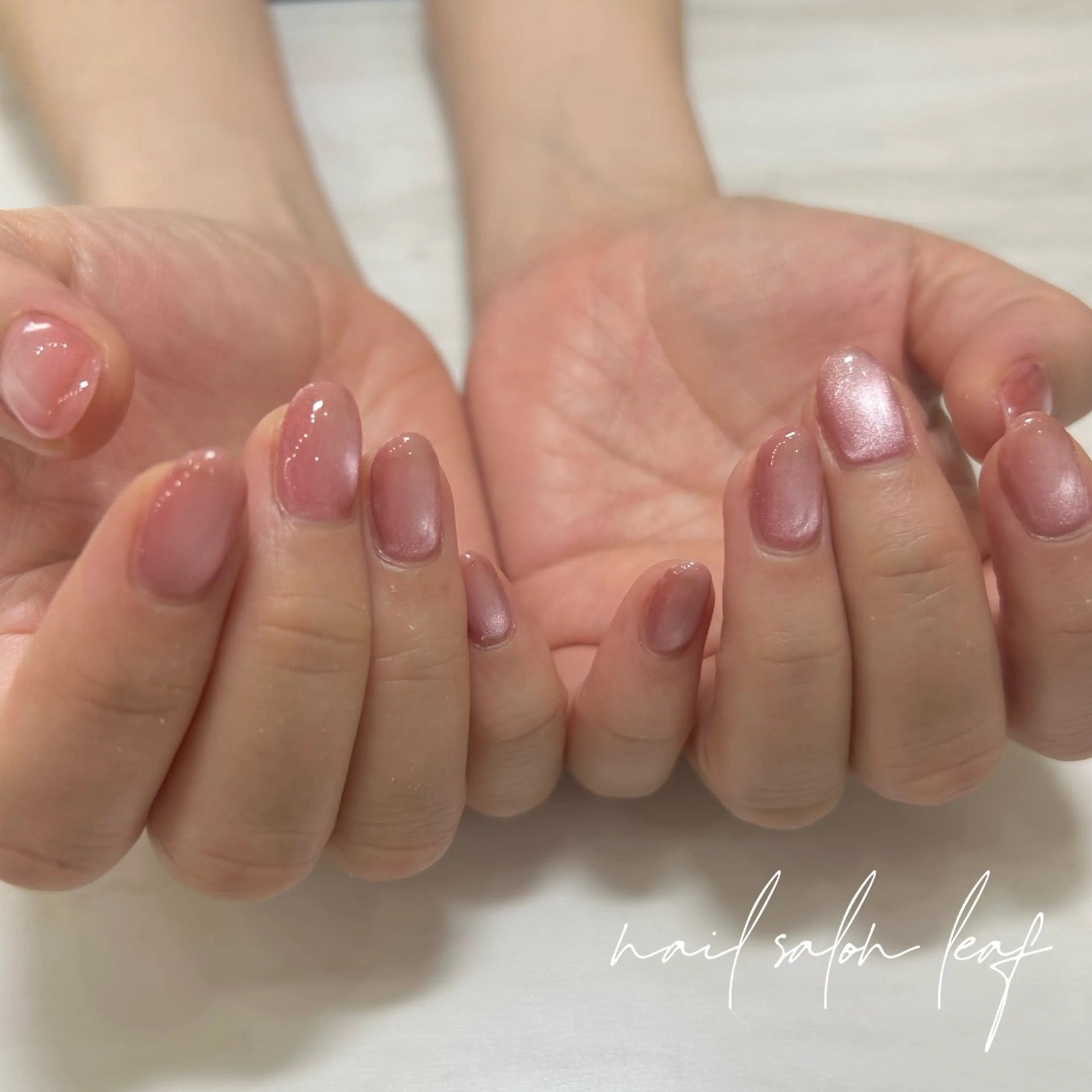 ネイル マグネットネイル ピンク Leaf所属・Leaf ちかほのネイルデザイン