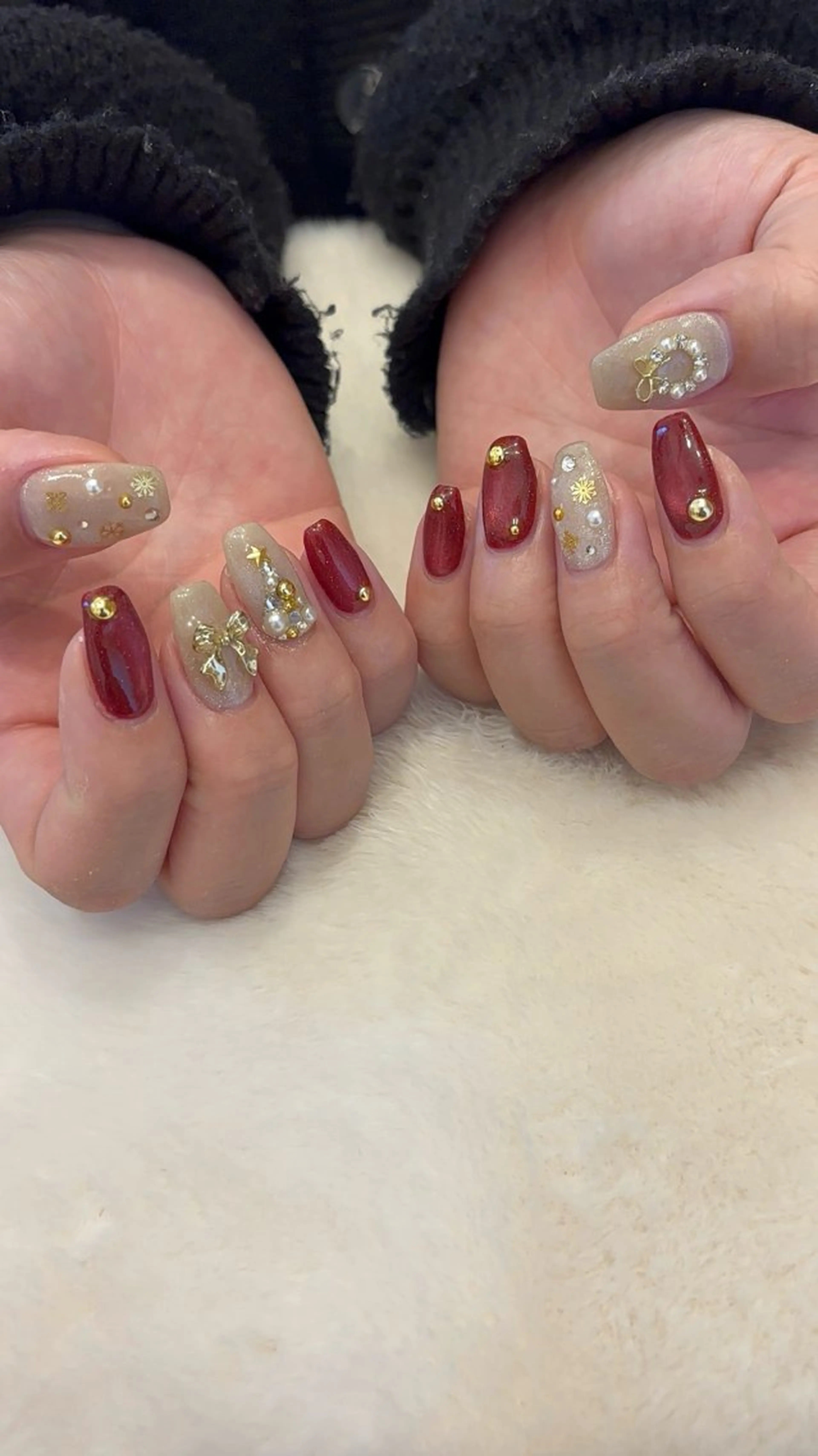 ネイル フラッシュネイル フラッシュマグ 冬ネイル クリスマス ハンドネイル Sea  nail by emaのネイルデザイン