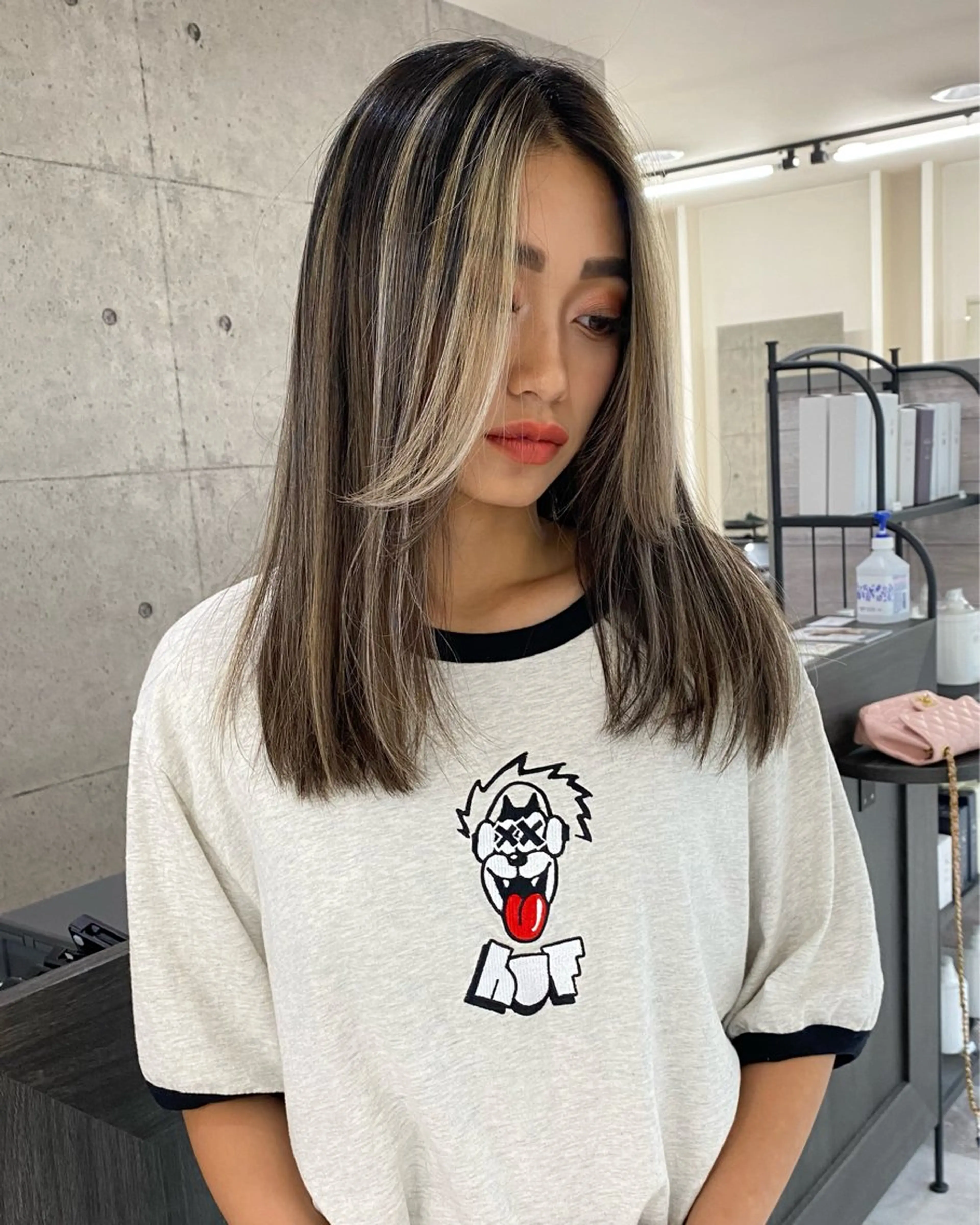 ロング カラー ショートボブ アディクシーカラー ブリーチ ケアブリーチ ダブルカラー SUZU/岡山/矯正 ブリーチ/レイヤーのヘアスタイル