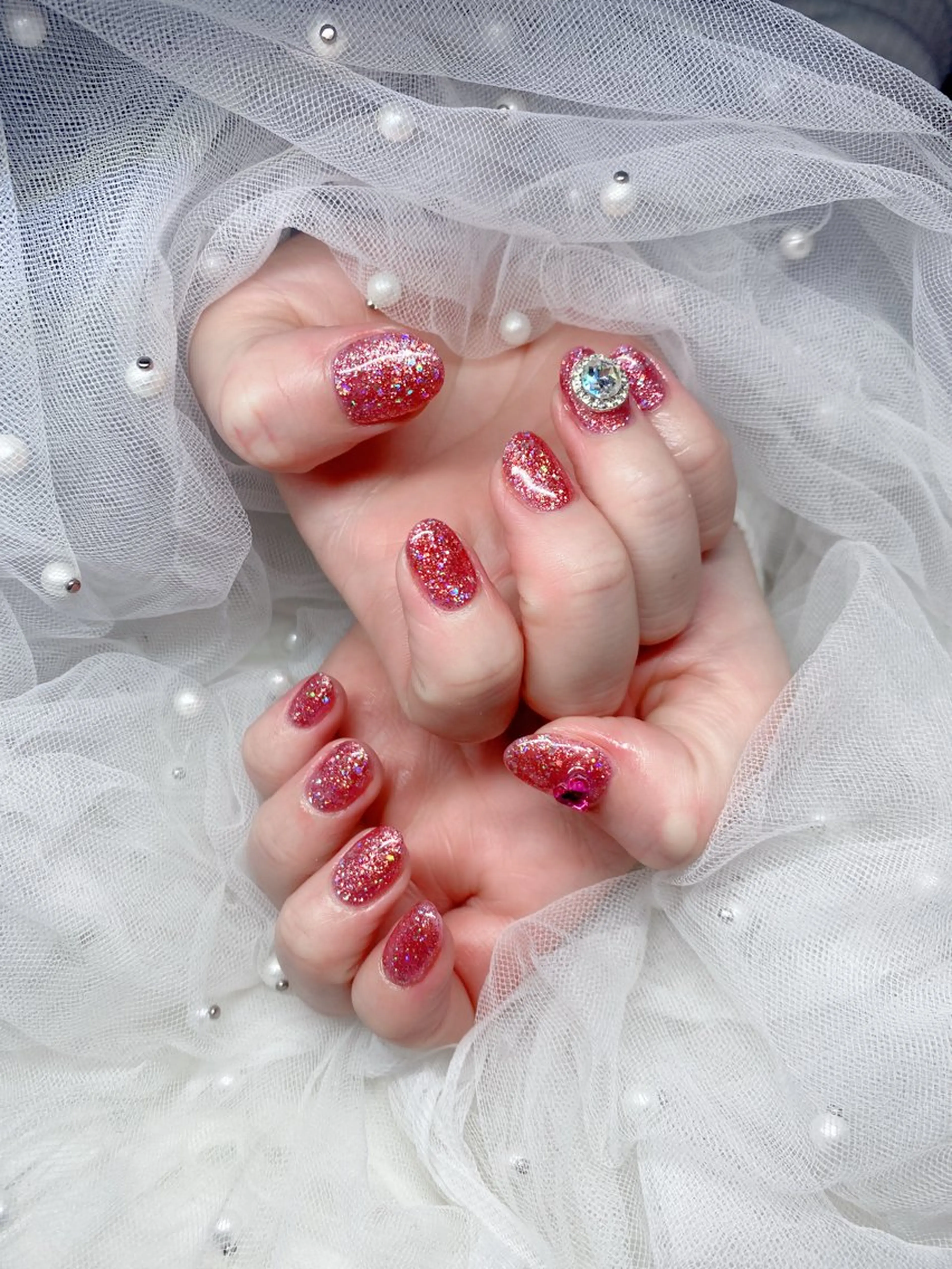 ネイル ラメ(グリッター) ワンカラーネイル ハンドネイル Yudia tamakiのネイルデザイン