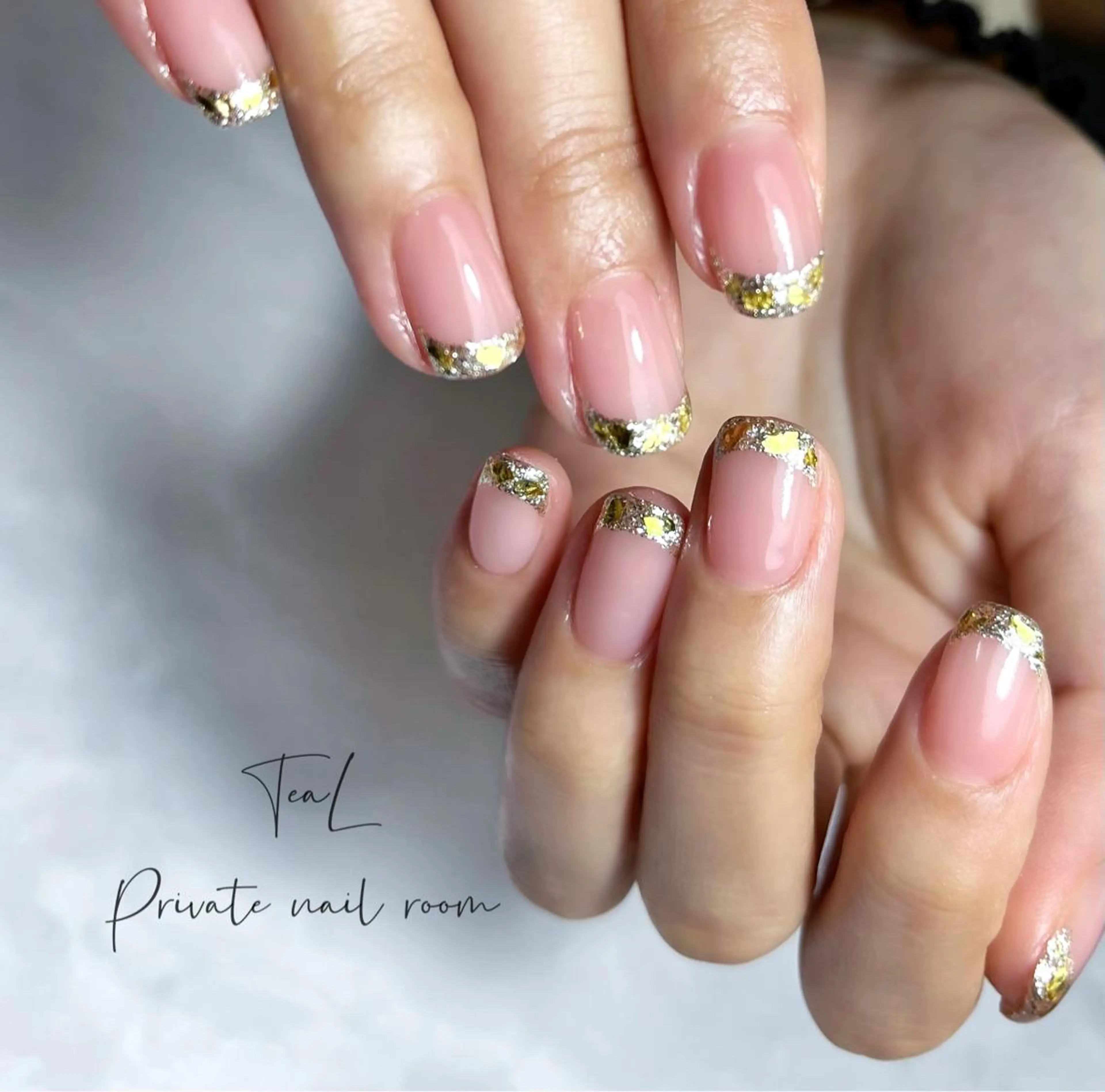 ネイル フレンチネイル ハンドネイル TeaL nailのネイルデザイン