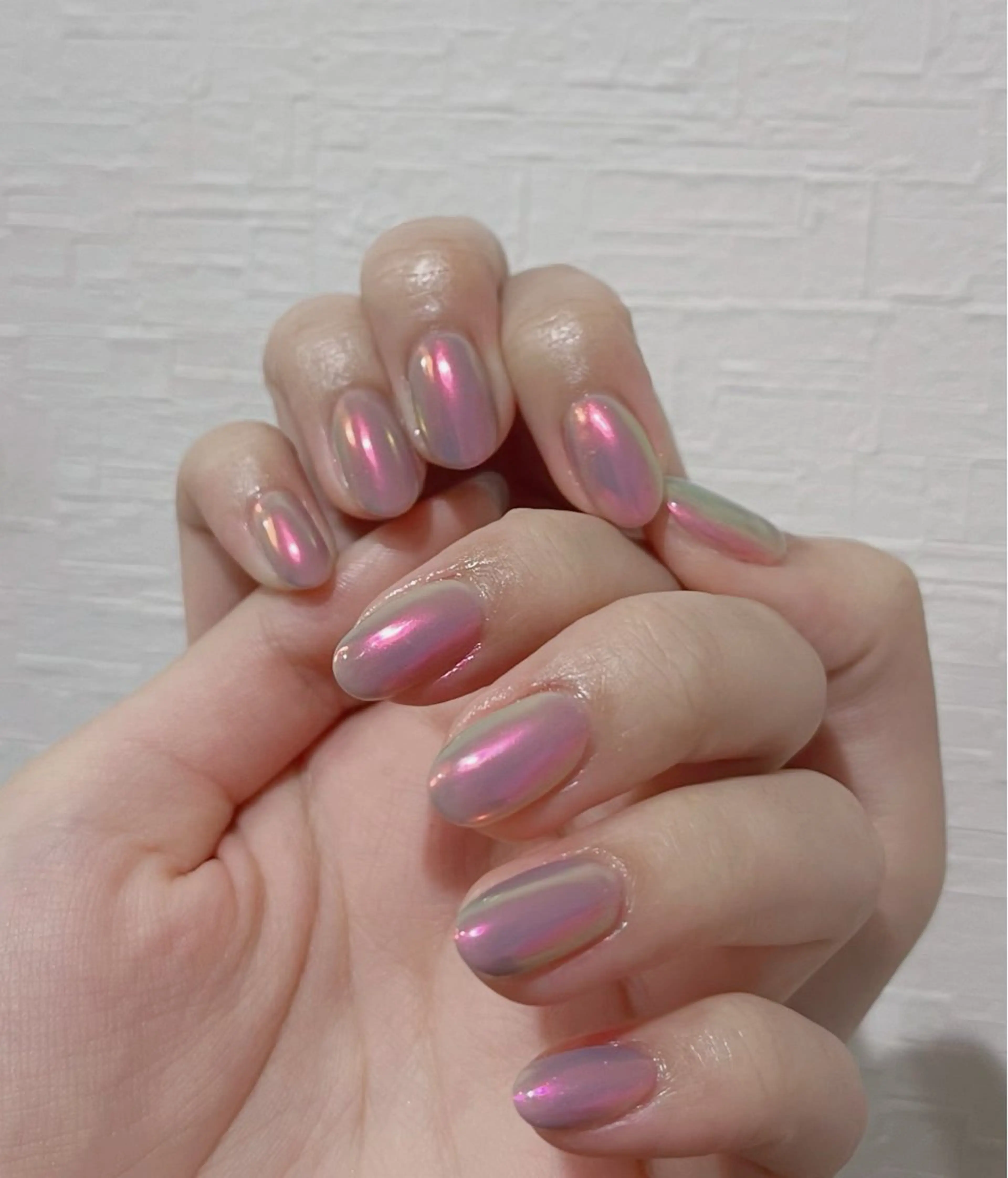 ネイル オーロラネイル 長さ出し フットネイル 韓国ネイル ラメ(グリッター) ハンドネイル 👍thumbs up nail👍のネイルデザイン