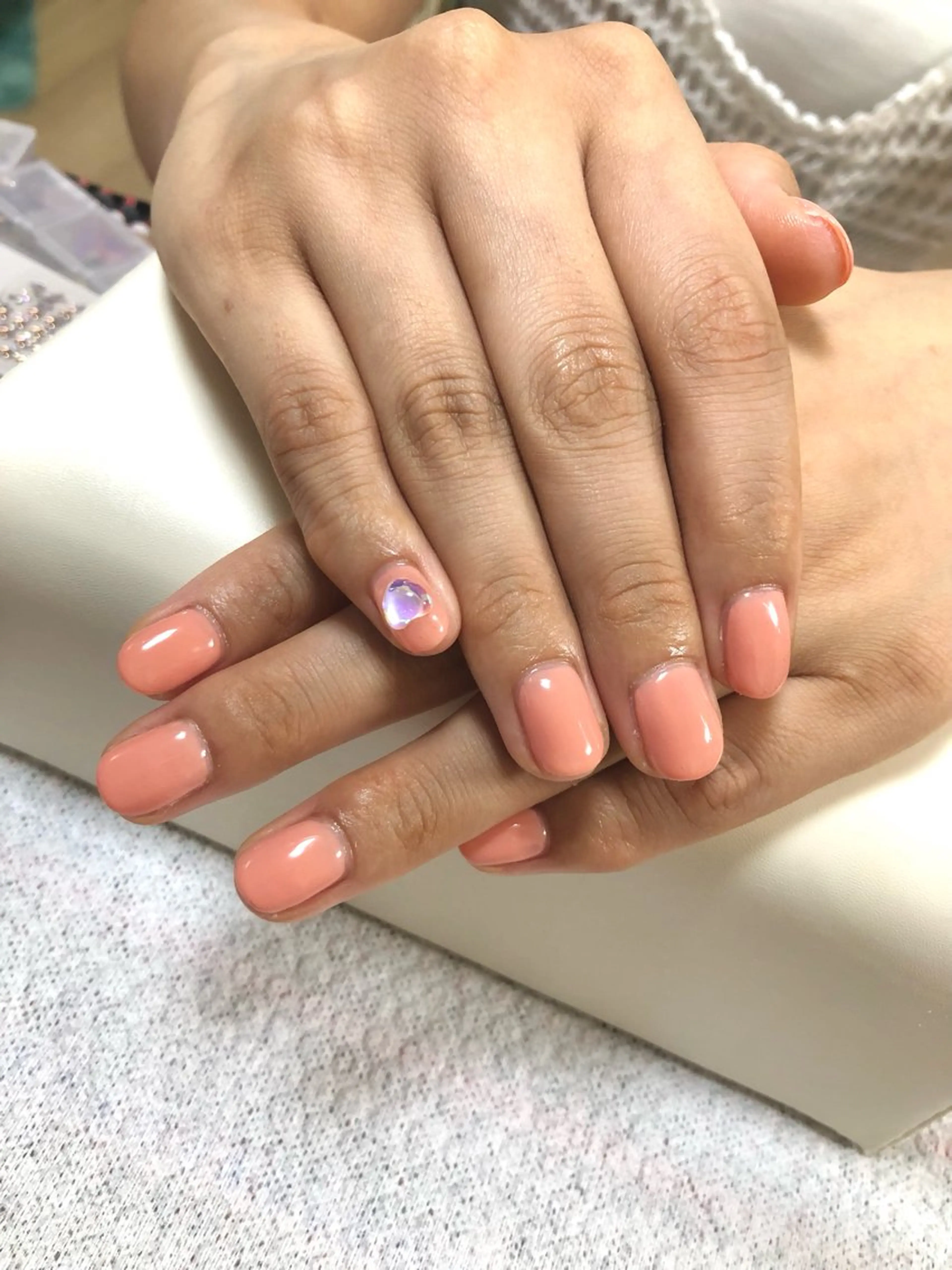 ネイル ジェルネイル ワンカラーネイル ピンク ぷっくりネイル シンプルネイル ハンドネイル meeho所属・salon *meehoのネイルデザイン