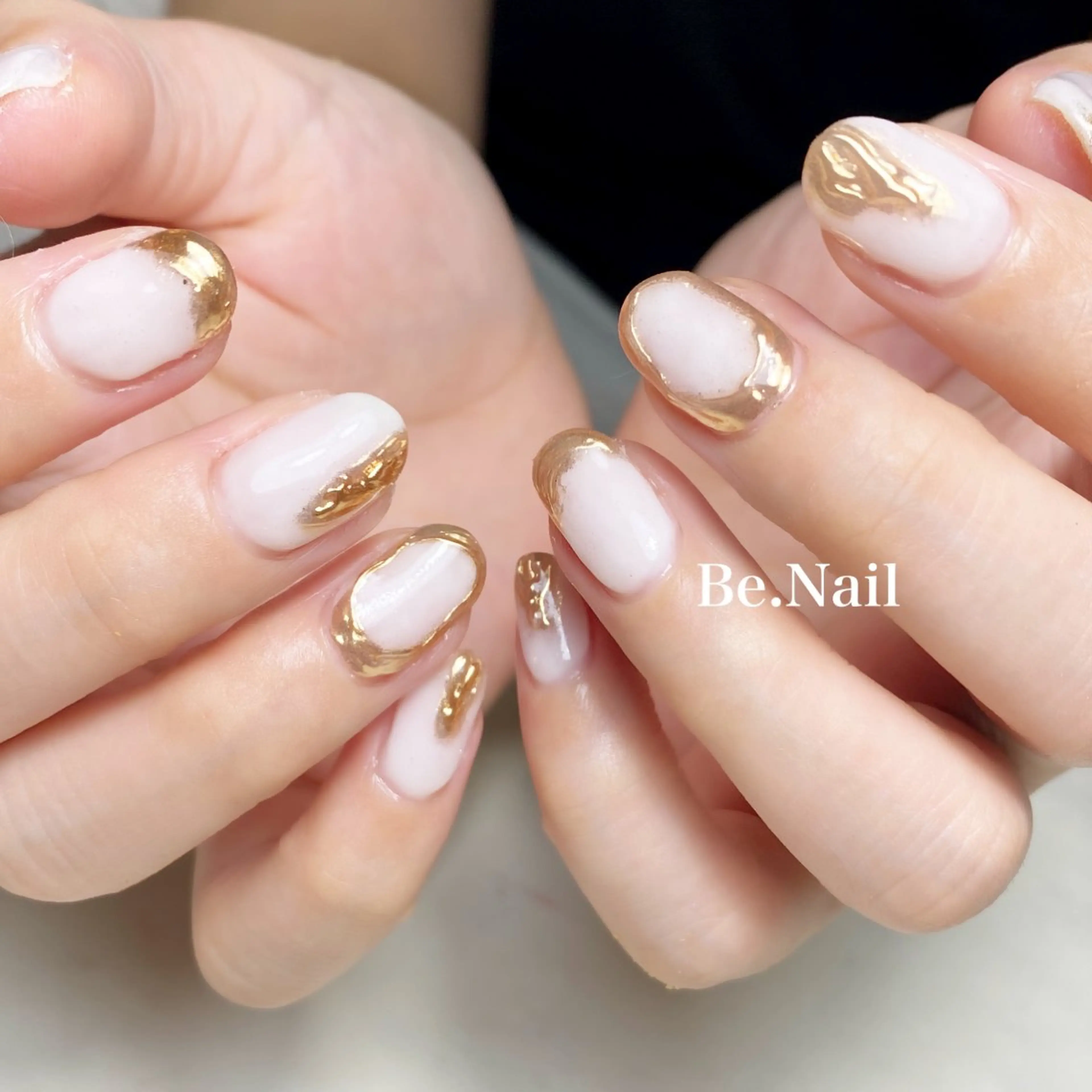 ネイル ジェルネイル ミラーネイル 持ち込み シンプルネイル Be. Nailのネイルデザイン