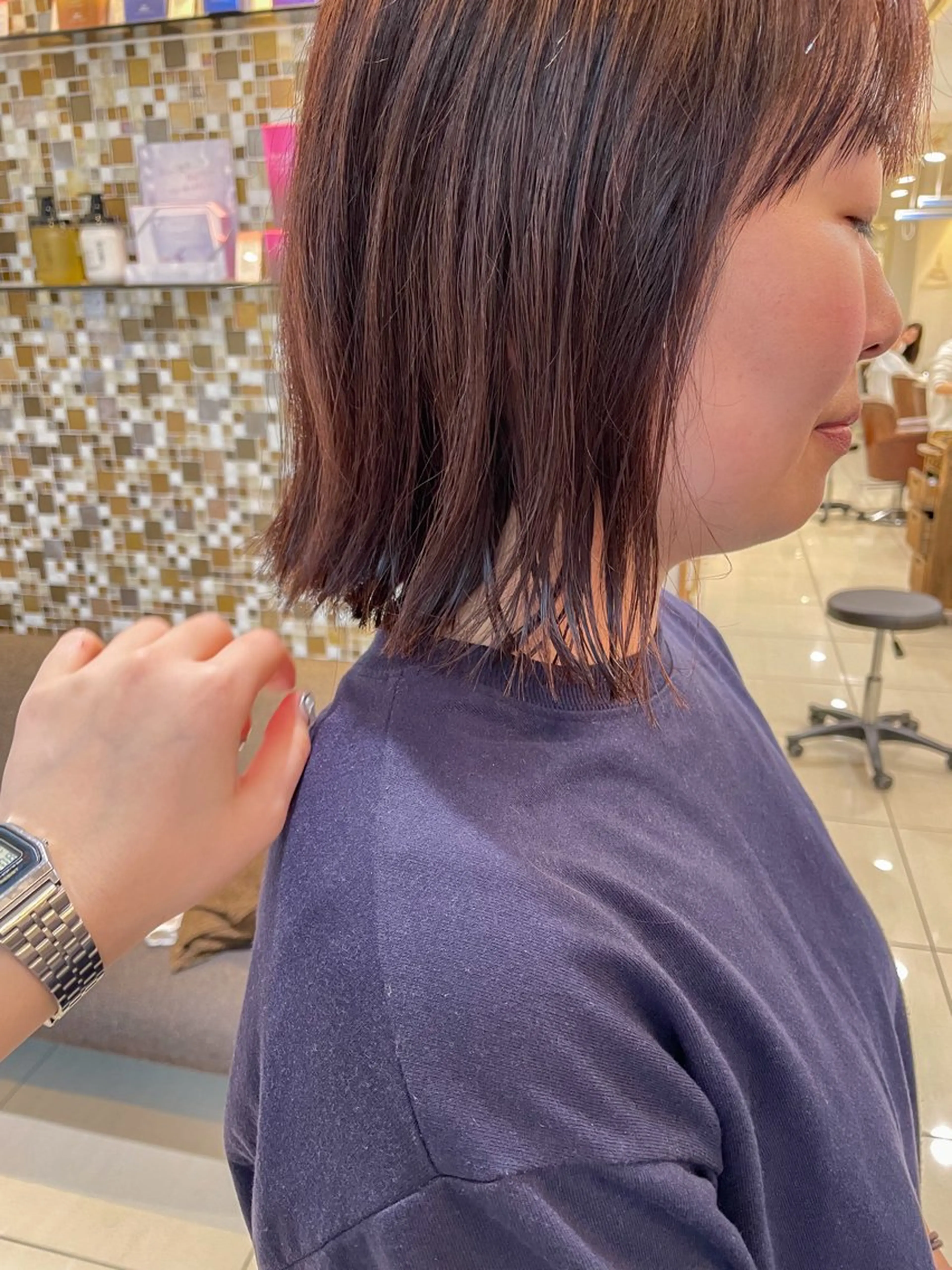 ミディアム ボブ カット トリートメント ボブ ブリーチ/miinaのヘアスタイル