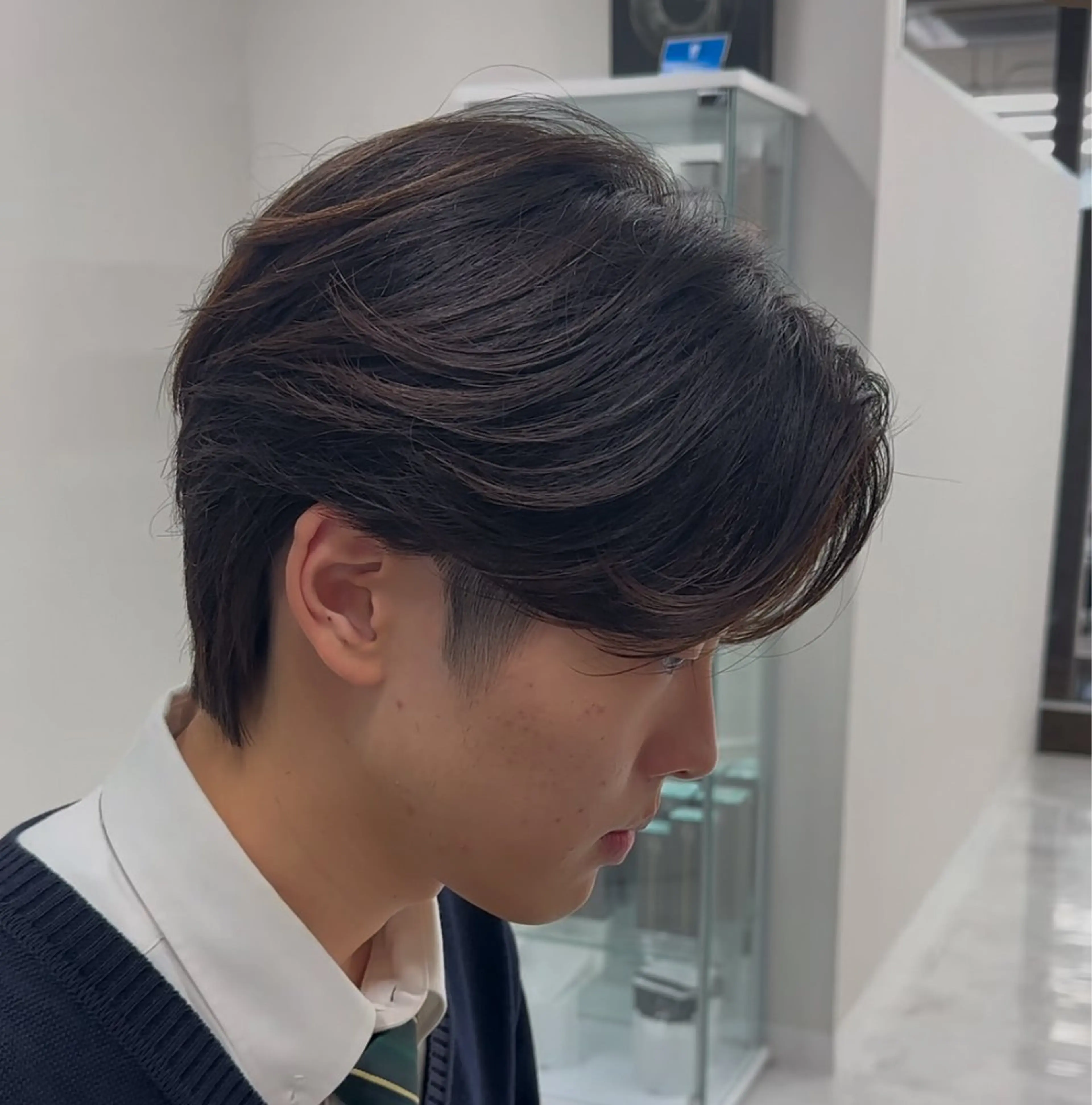 ミディアム パーマ メンズ カット パーマ ニュアンス/フェザー /ウルフ/伶馬のヘアスタイル