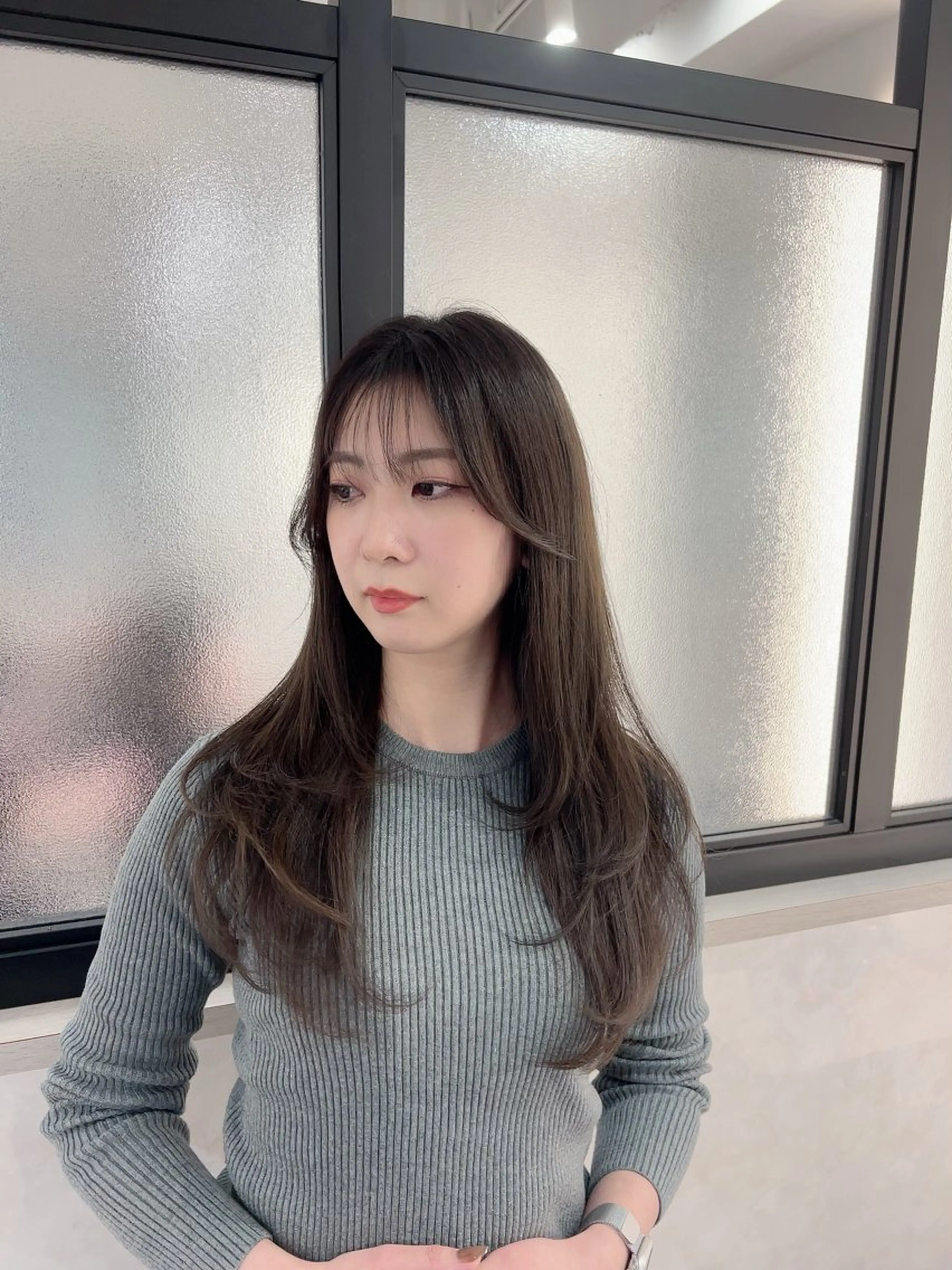 ロング カラー カット ヘアカラー トリートメント &chaLme   心斎橋所属・emi/髪質改善/ 韓国風/艶カラーのヘアスタイル