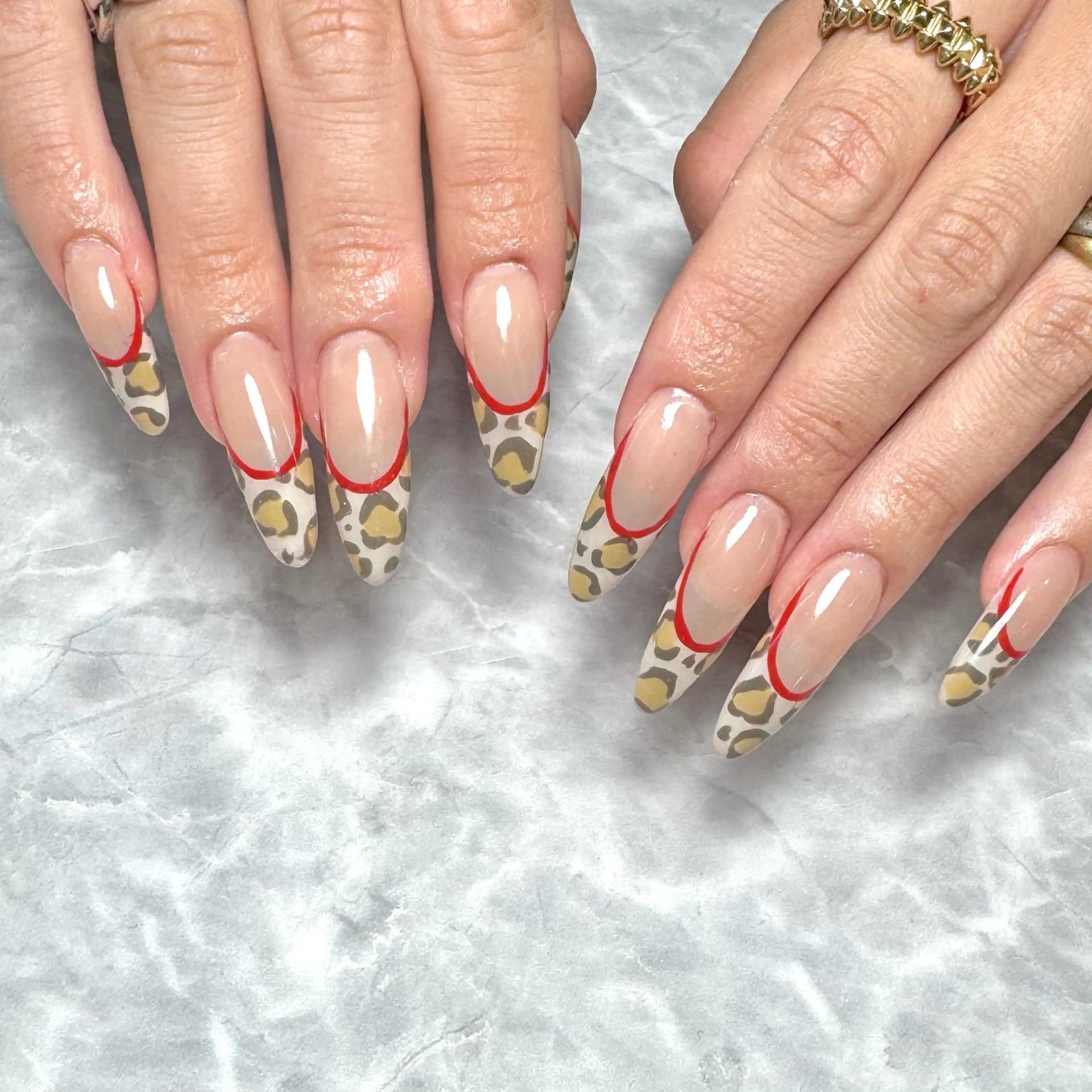 ネイル アニマル柄 フレンチネイル ハンドネイル Nail Salon Lillion【リリオン】所属・lillion karenのネイルデザイン