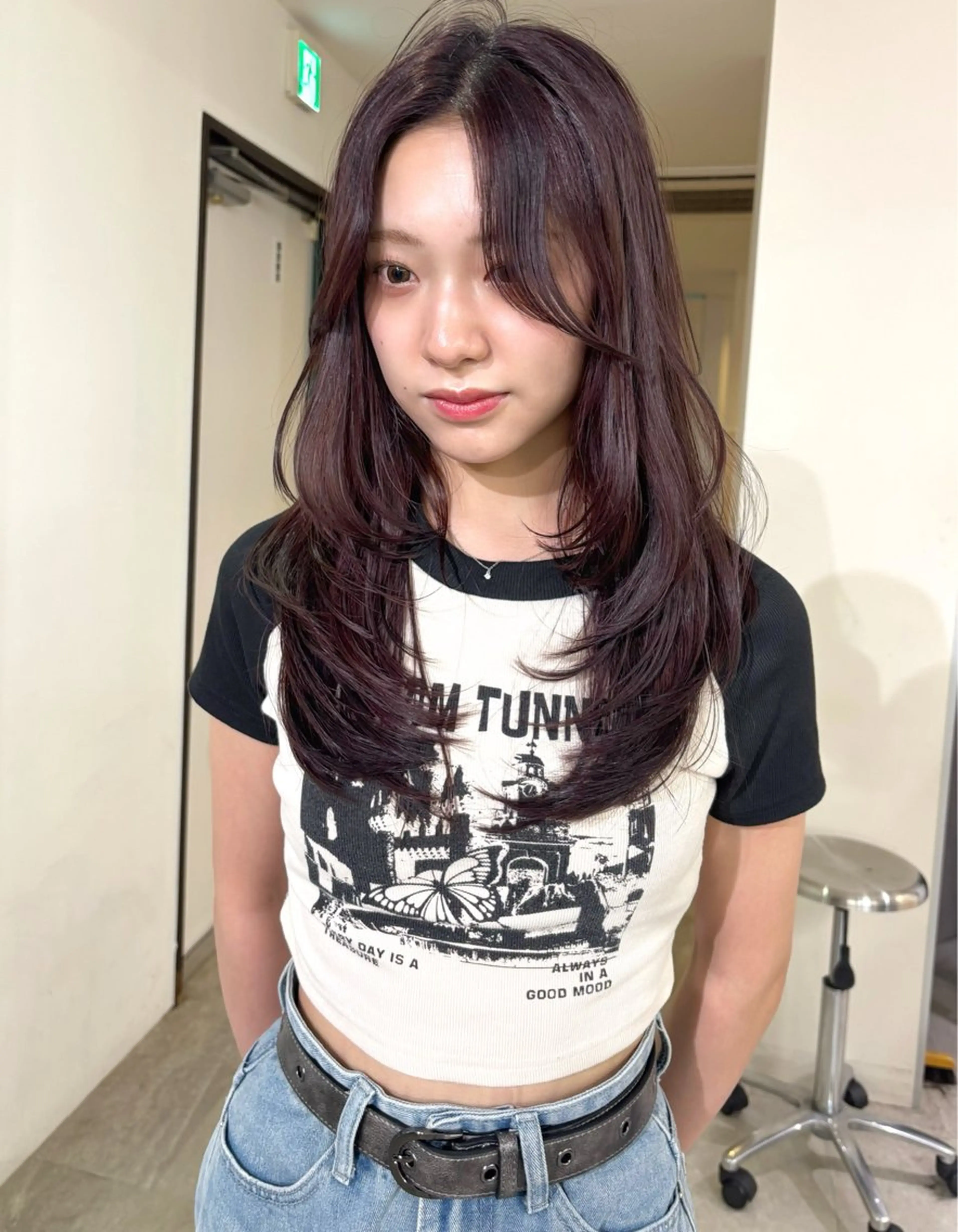 ロング カラー ブリーチ ダブルカラー ブリーチなしカラー カット ヘアカラー mizuki/ピンク ベージュ.レイヤーのヘアスタイル