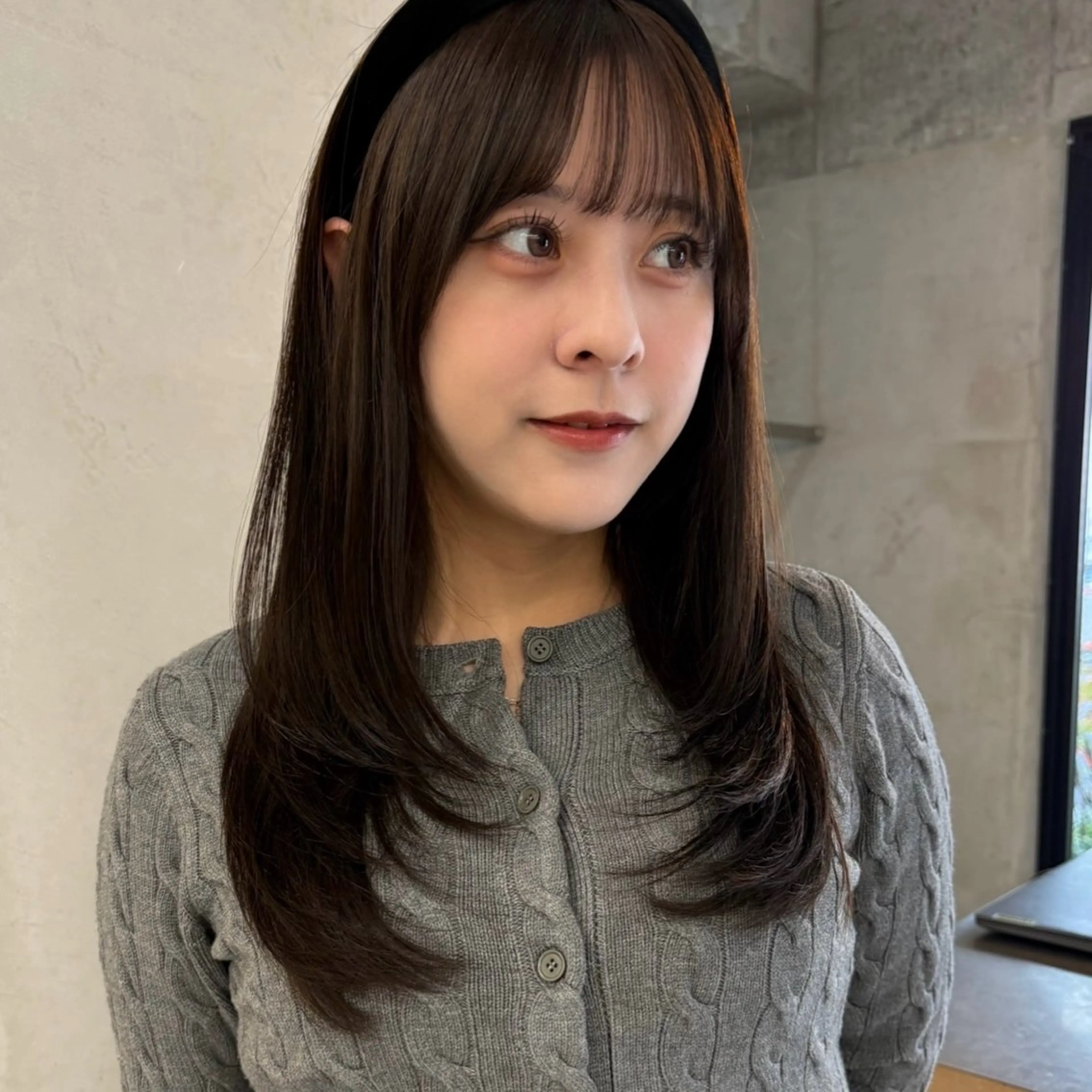 ロング カラー レイヤーカット カット ヘアカラー 韓国レイヤー/暖色 カラー/KOTONEのヘアスタイル