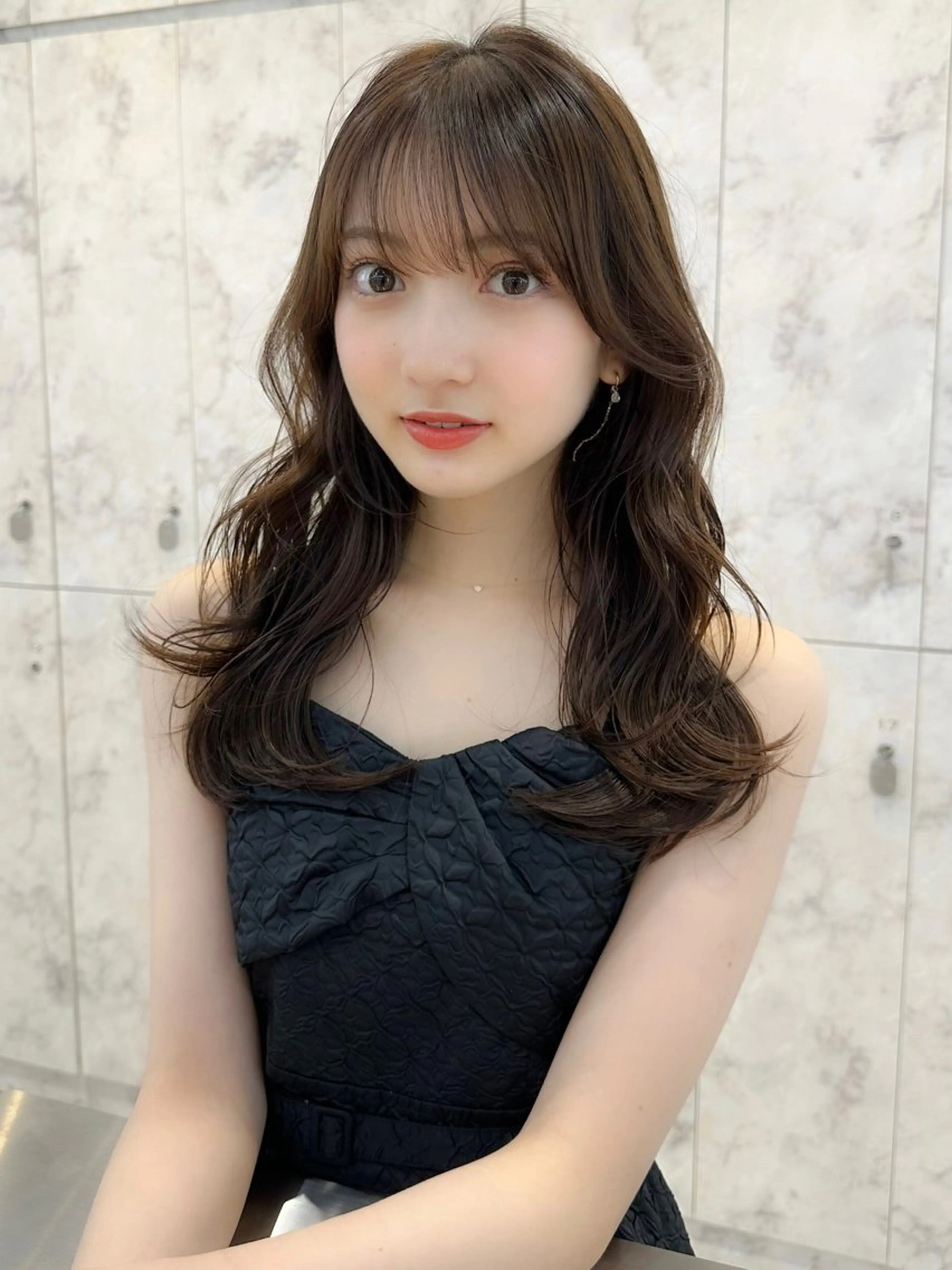 セミロング カラー ヘアカラー トリートメント 新宿/韓国風レイヤー 髪質改善/渋谷直樹のヘアスタイル