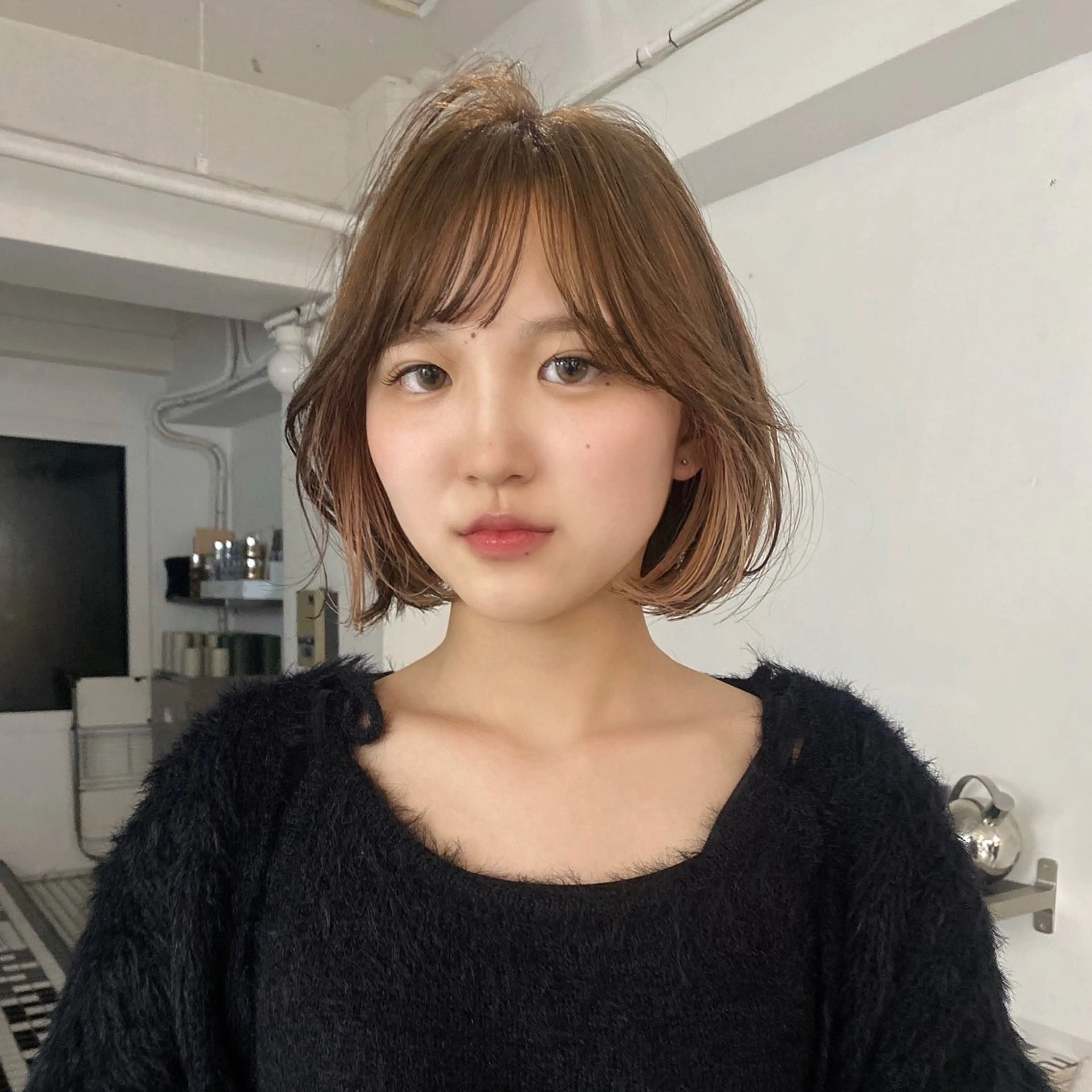 ミディアム カラー カット ヘアカラー トリートメント ヘッドスパ hair salon 束sok所属・ナホ/ハイトーン/ ブリーチ/ヘッドスパのヘアスタイル