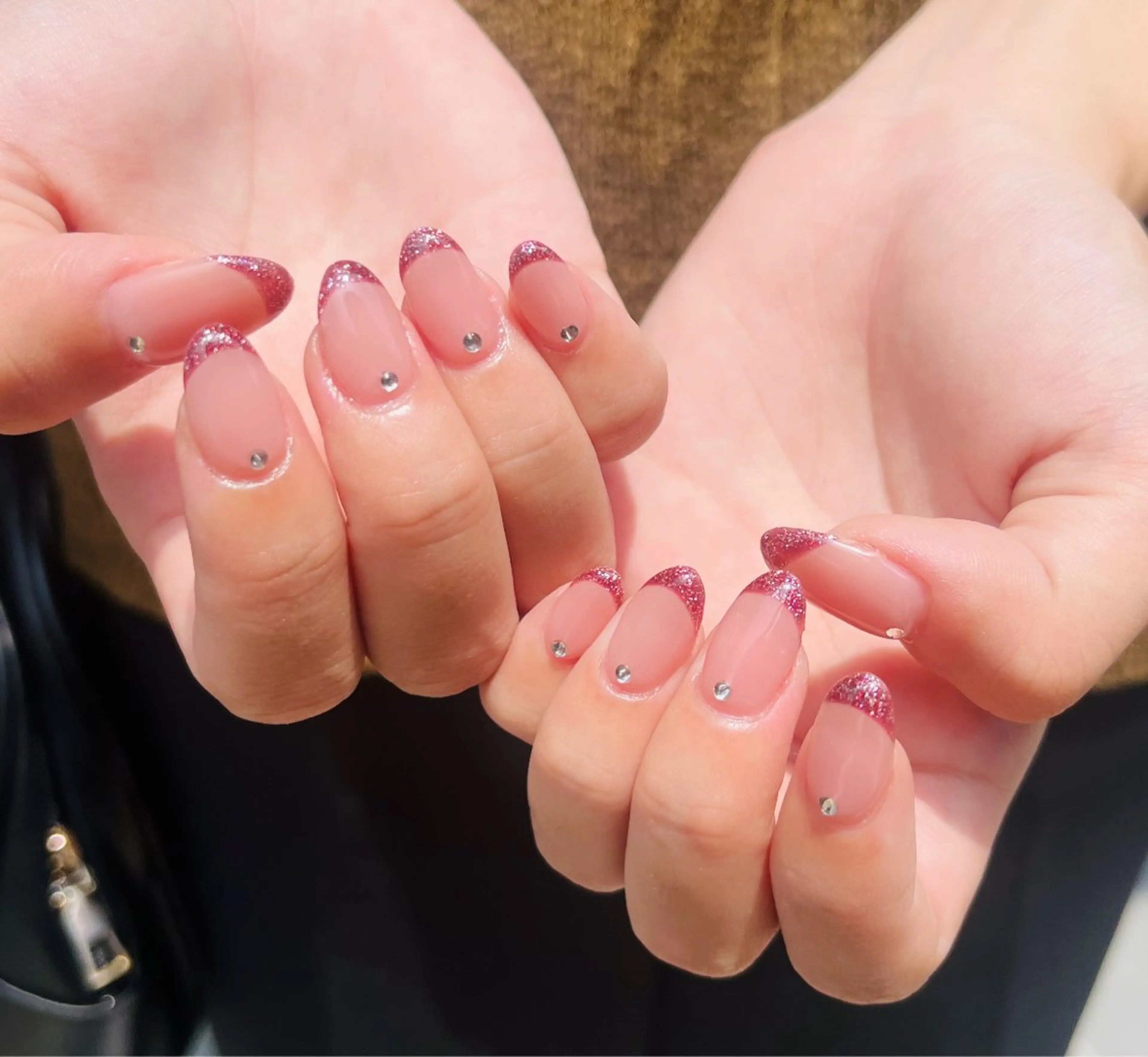 ネイル フレンチネイル ラメ(グリッター) ハンドネイル HazeGrass NAILのネイルデザイン