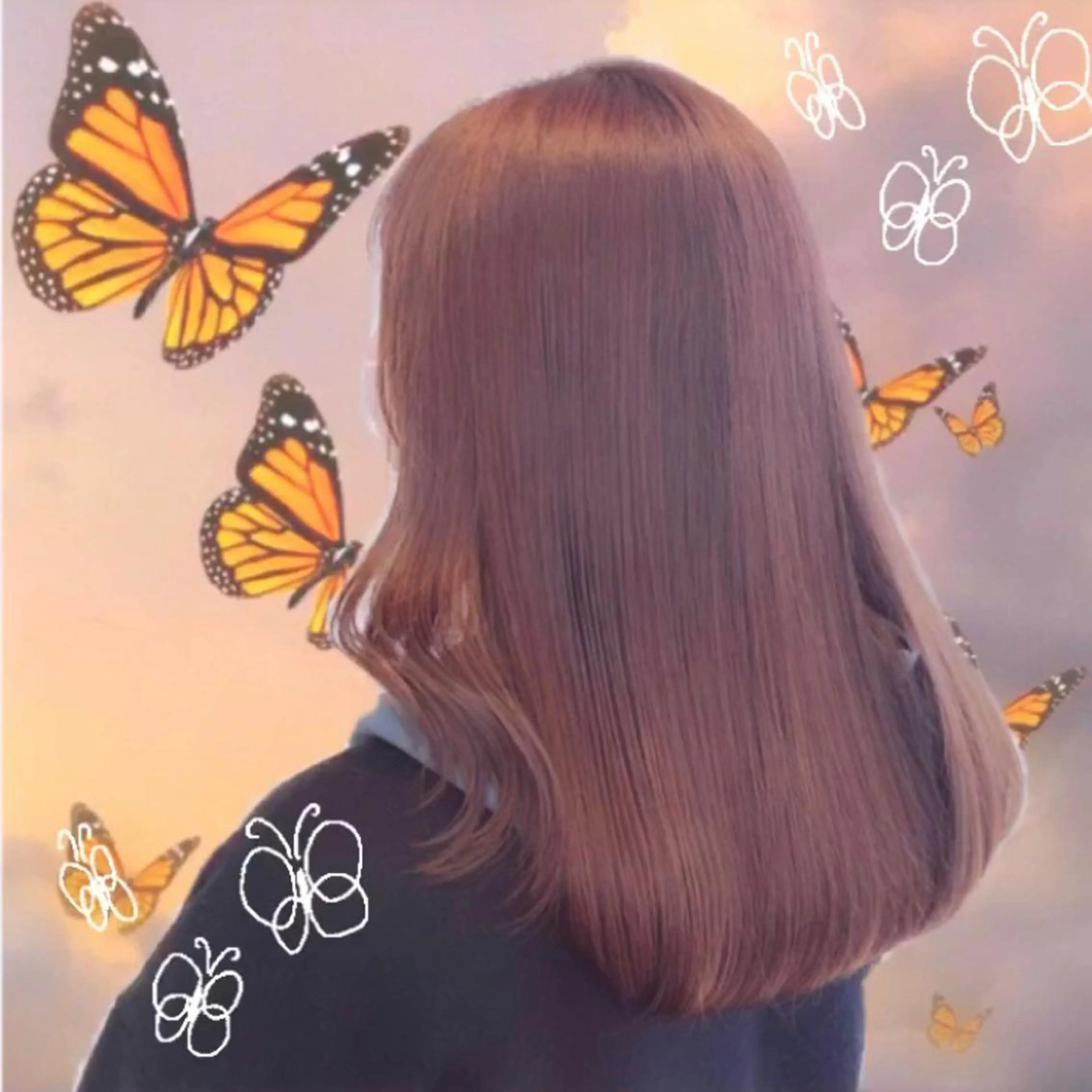 ロング カラー オレンジ 🌺ウルフカット職人 新垣渚🐺のヘアスタイル