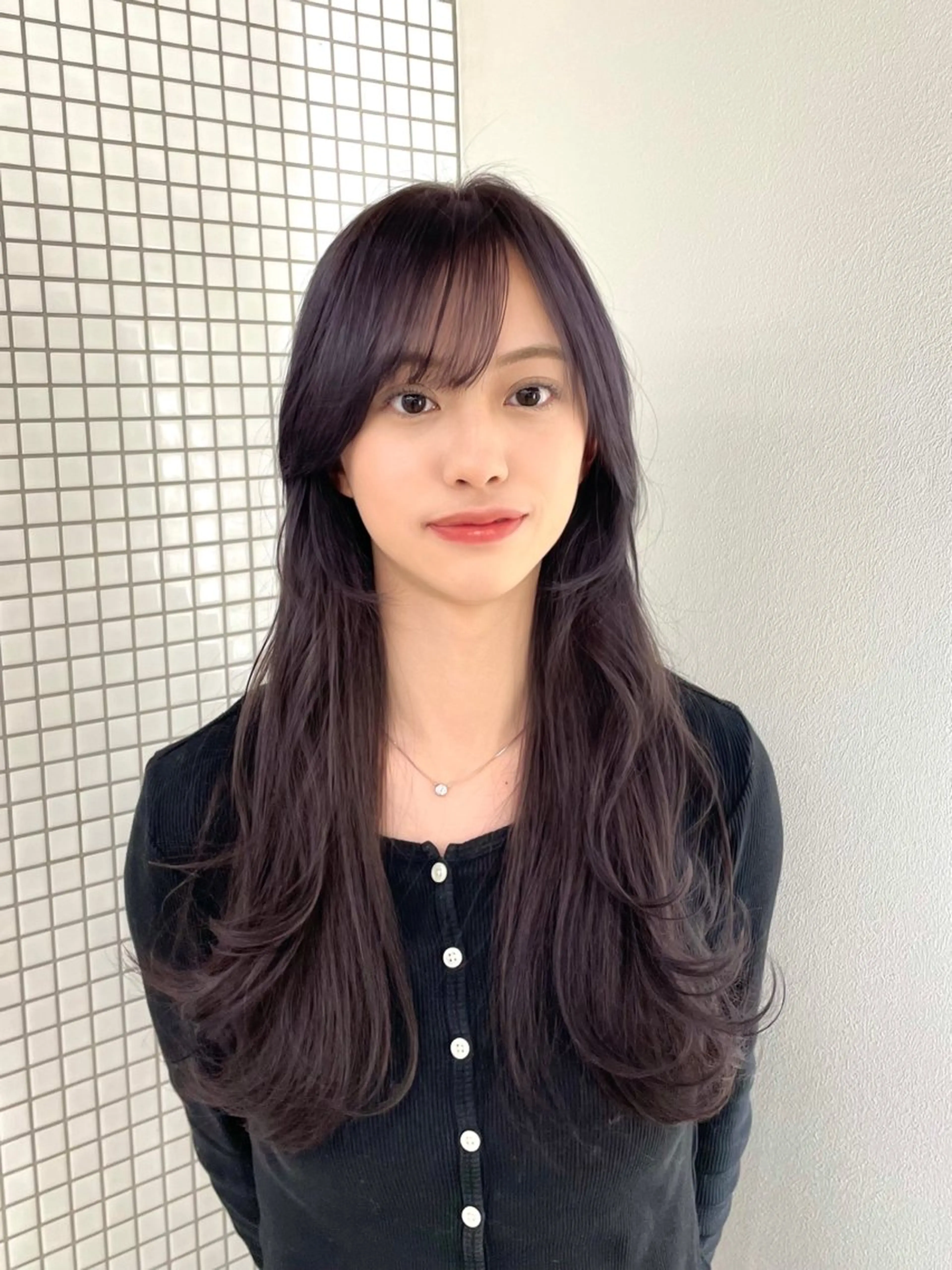 ロング カラー ヘアカラー トリートメント ren ボブロブ/ミディアムのヘアスタイル