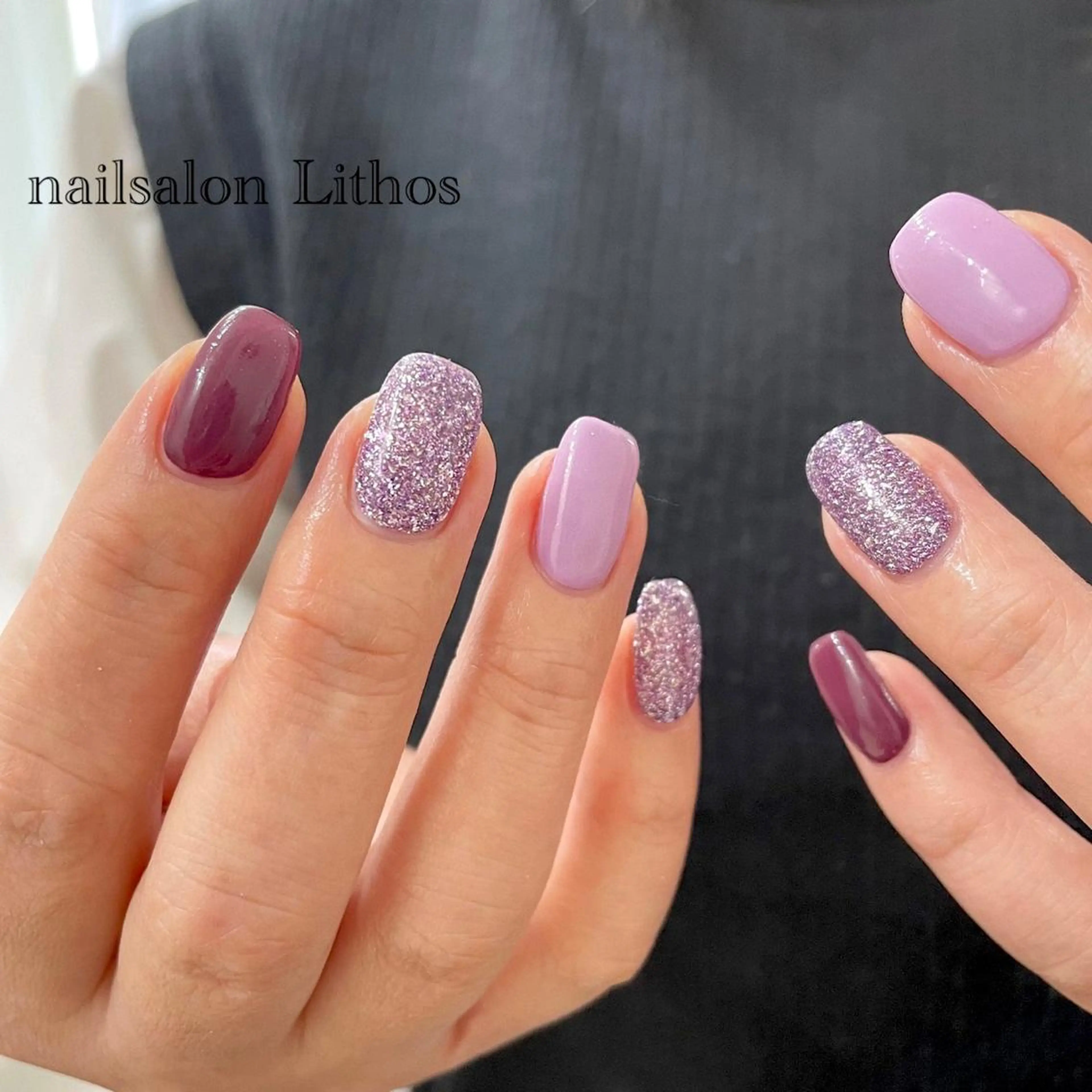 ネイル パープル ハンドネイル nailsalon Lithos所属・nailsalon Recontreのネイルデザイン