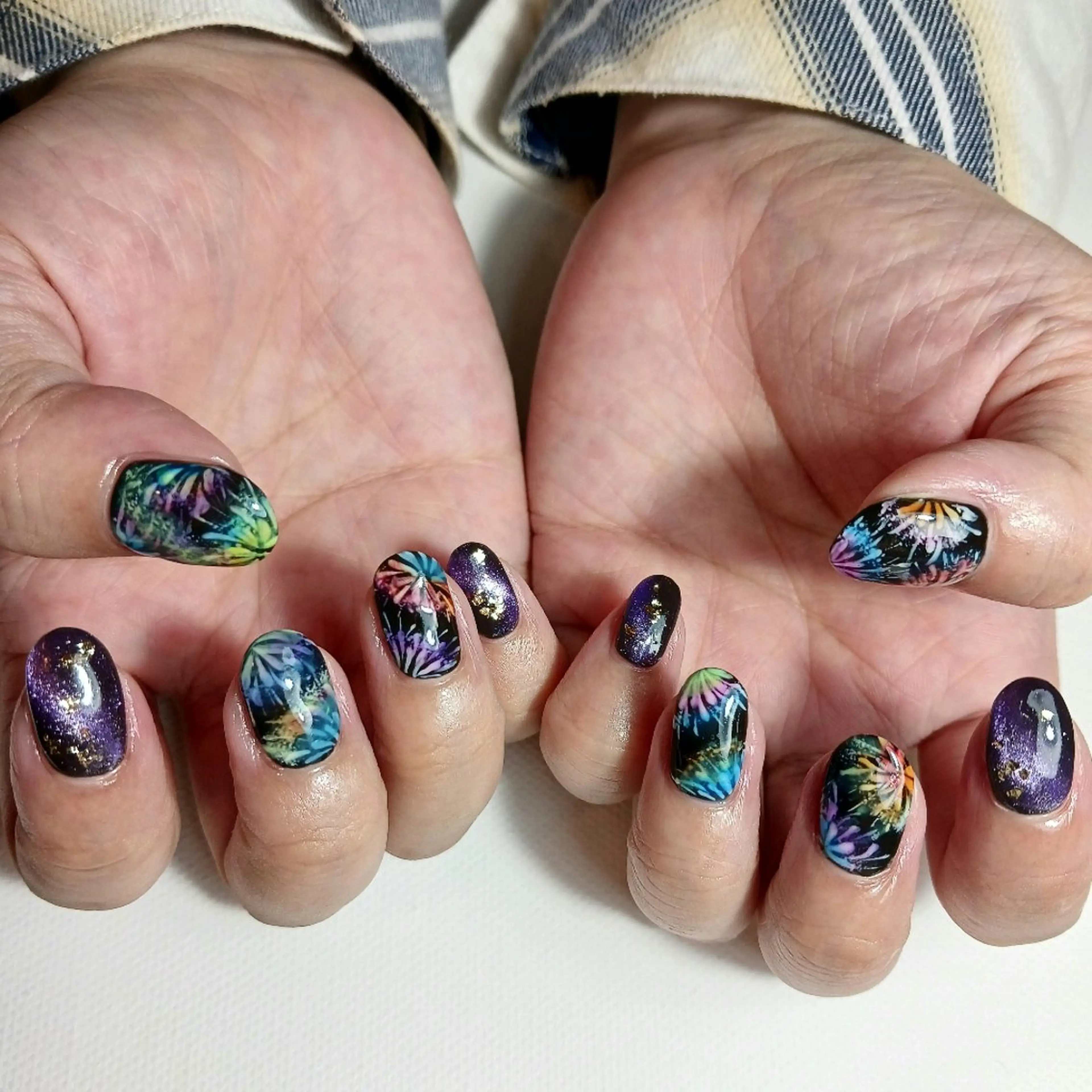 ネイル ジェルネイル マグネットネイル 持ち込み 夏ネイル ハンドネイル owlnail /持込みデザイン専門のネイルデザイン