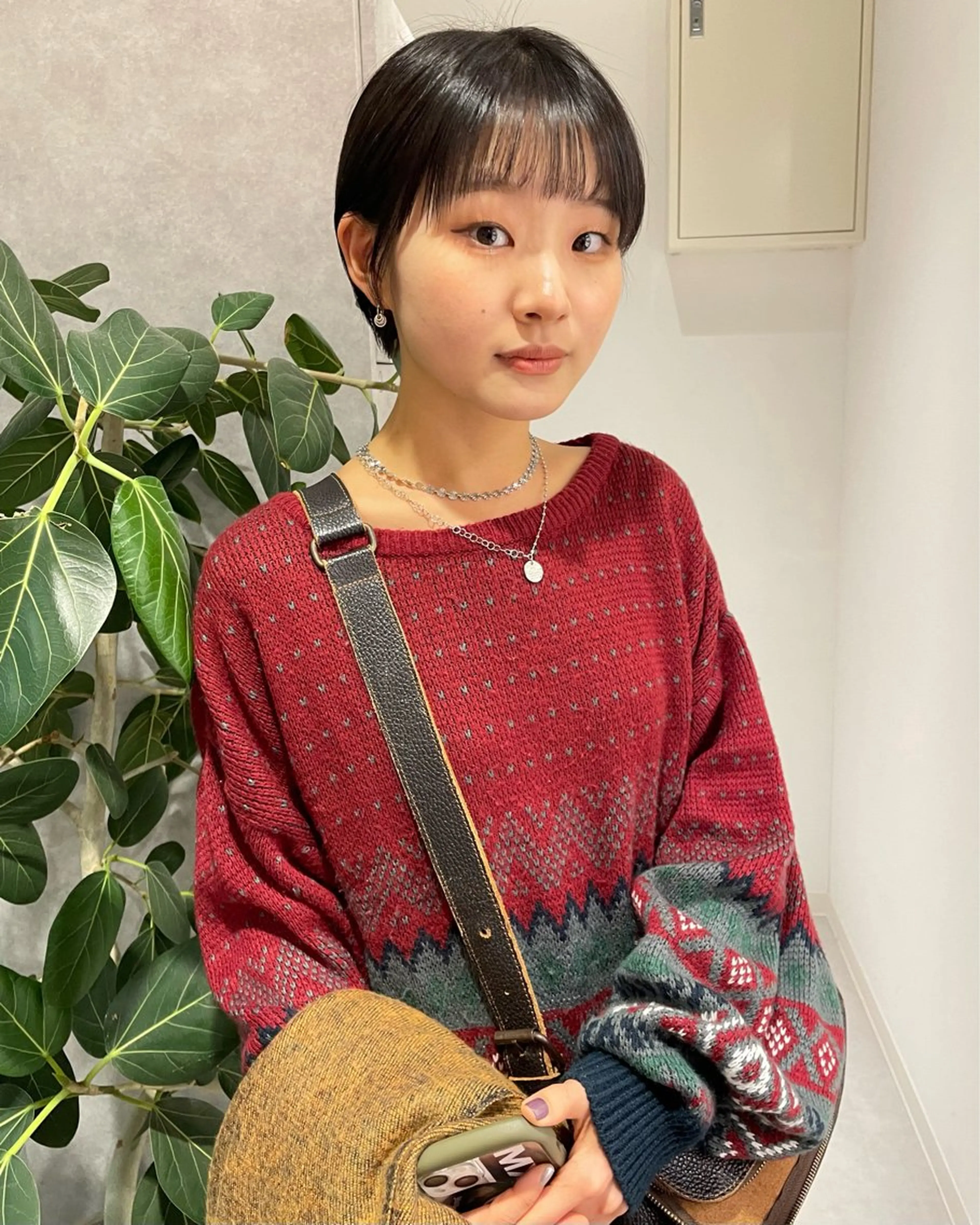 ショート カラー デザインパーマ/ 艶カラー/ボブのヘアスタイル