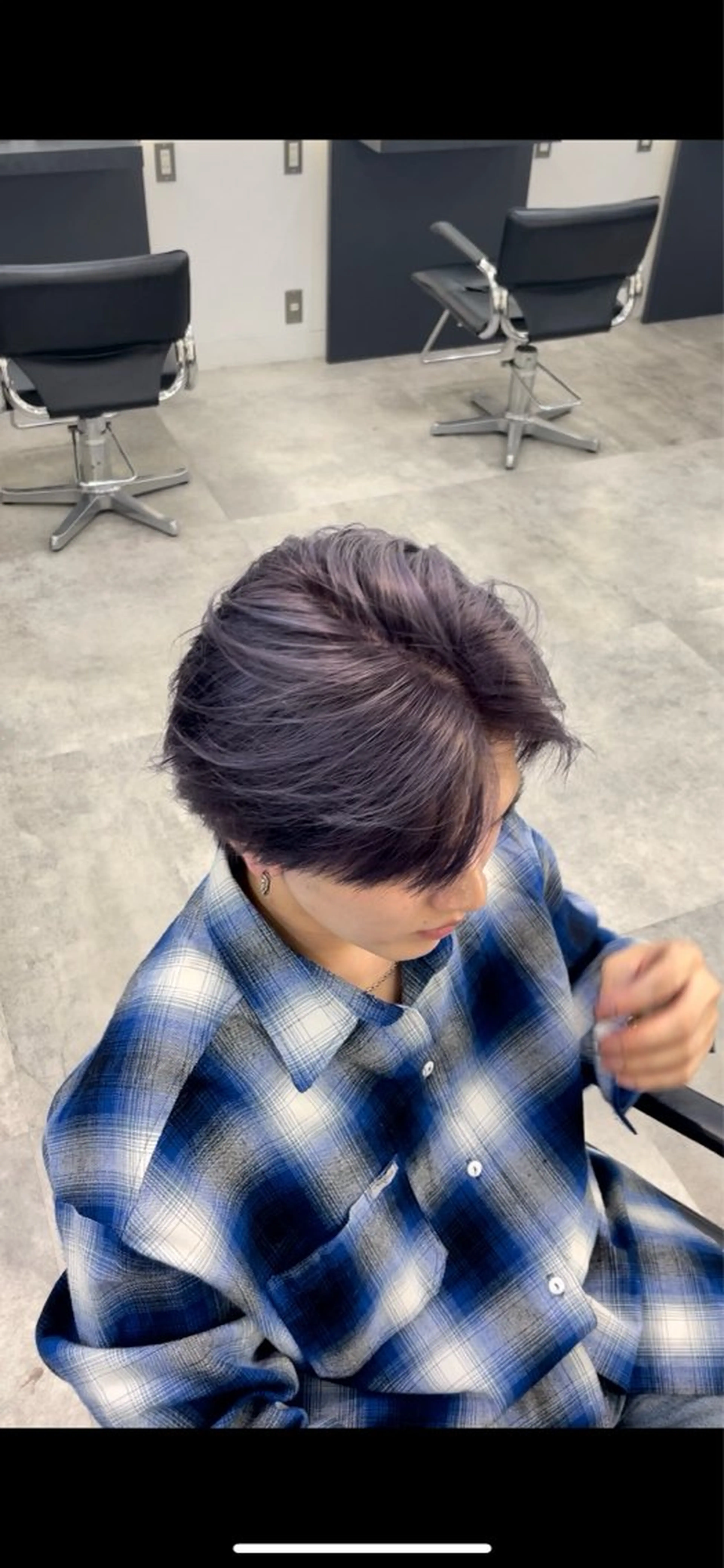 ショート カラー メンズ メンズブリーチ ブリーチ パープルカラー シルバー カット ヘアカラー トリートメント メンズカラー、カット /KANTAのヘアスタイル