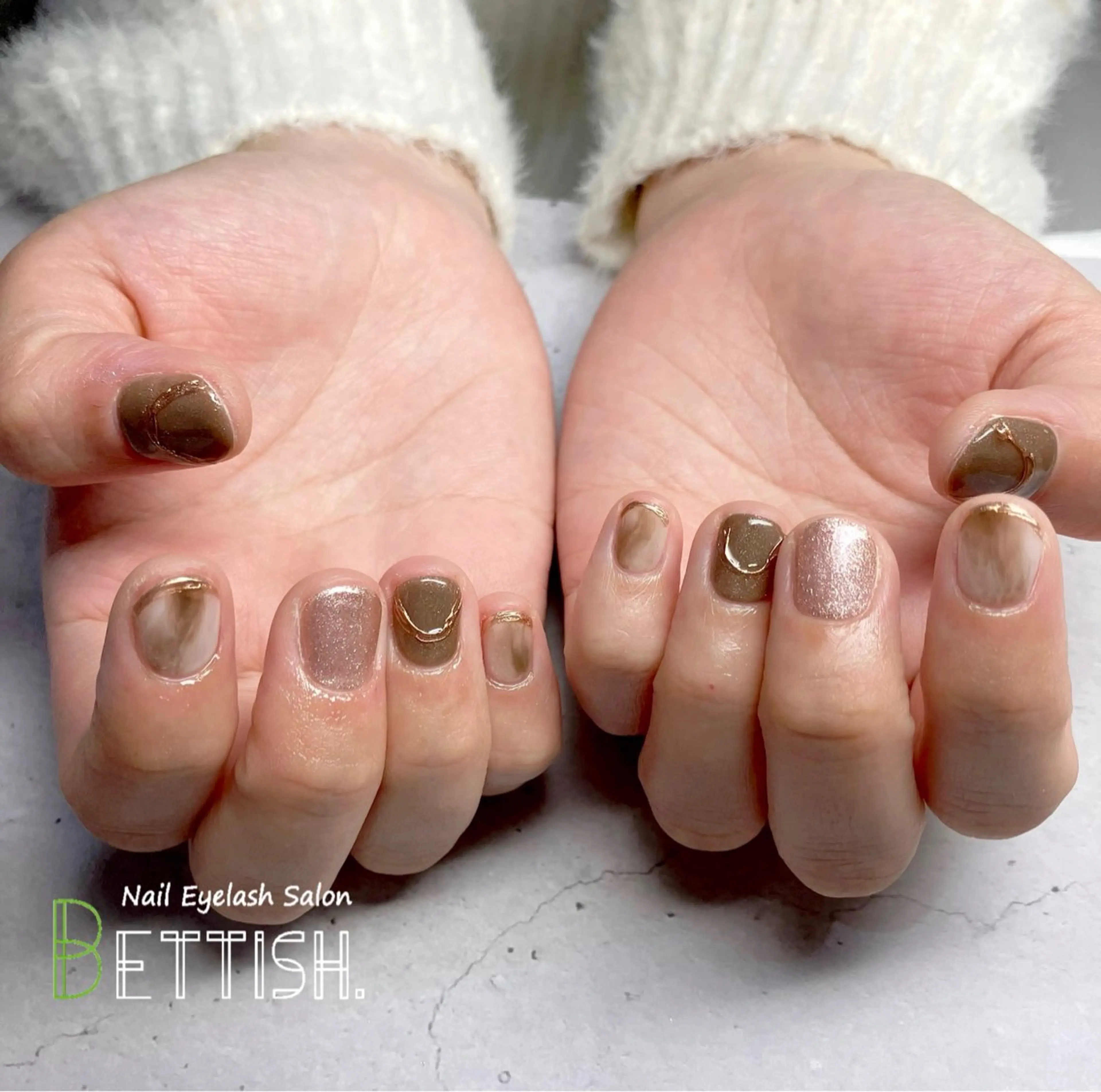ネイル ブラウン ハンドネイル BETTISH. KUMIKO☺︎︎のネイルデザイン