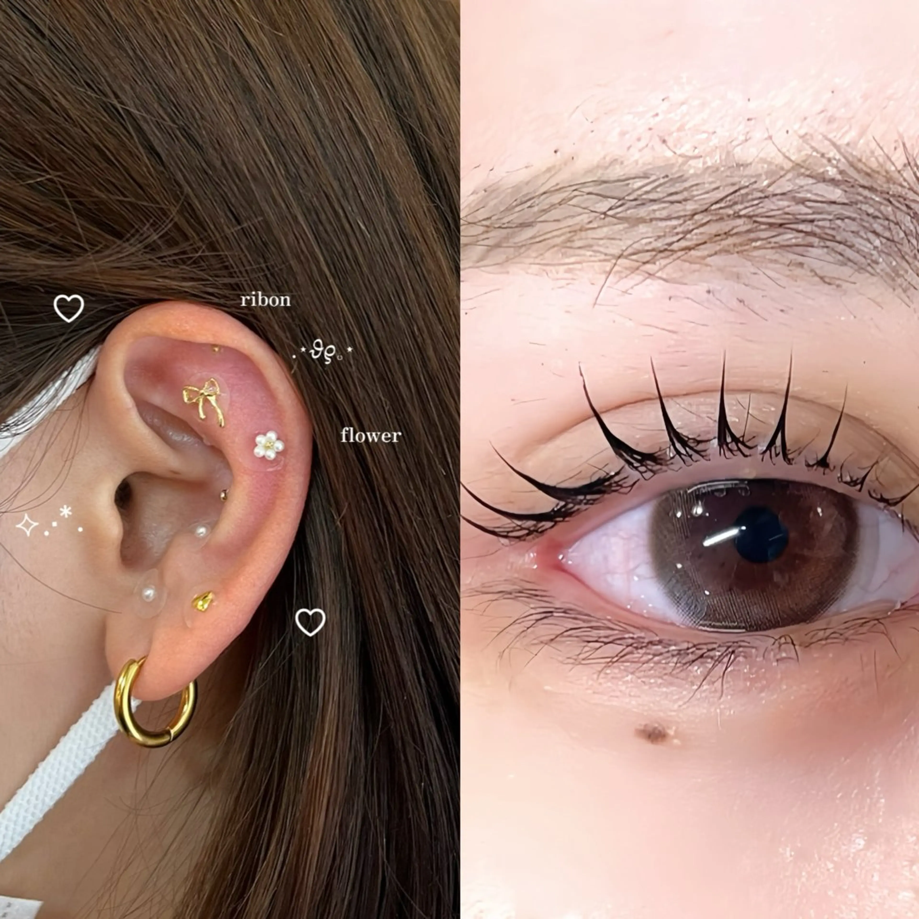 ✨耳ツボジュエリー➕まつ毛パーマ⟡.·*.の写真