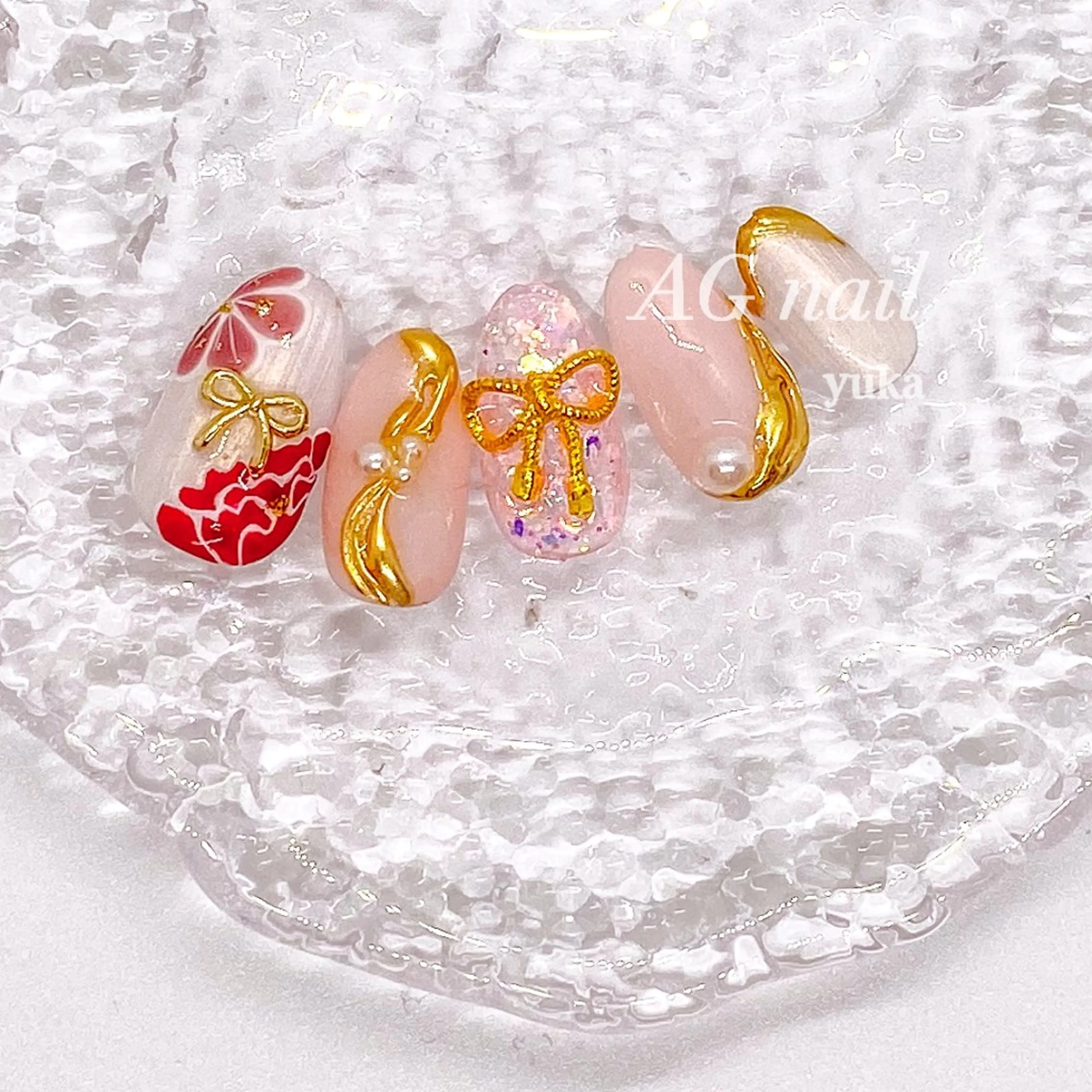 ネイル 成人式 ネイルチップ ハンドネイル AG nail 〚　yuka　〛のネイルデザイン