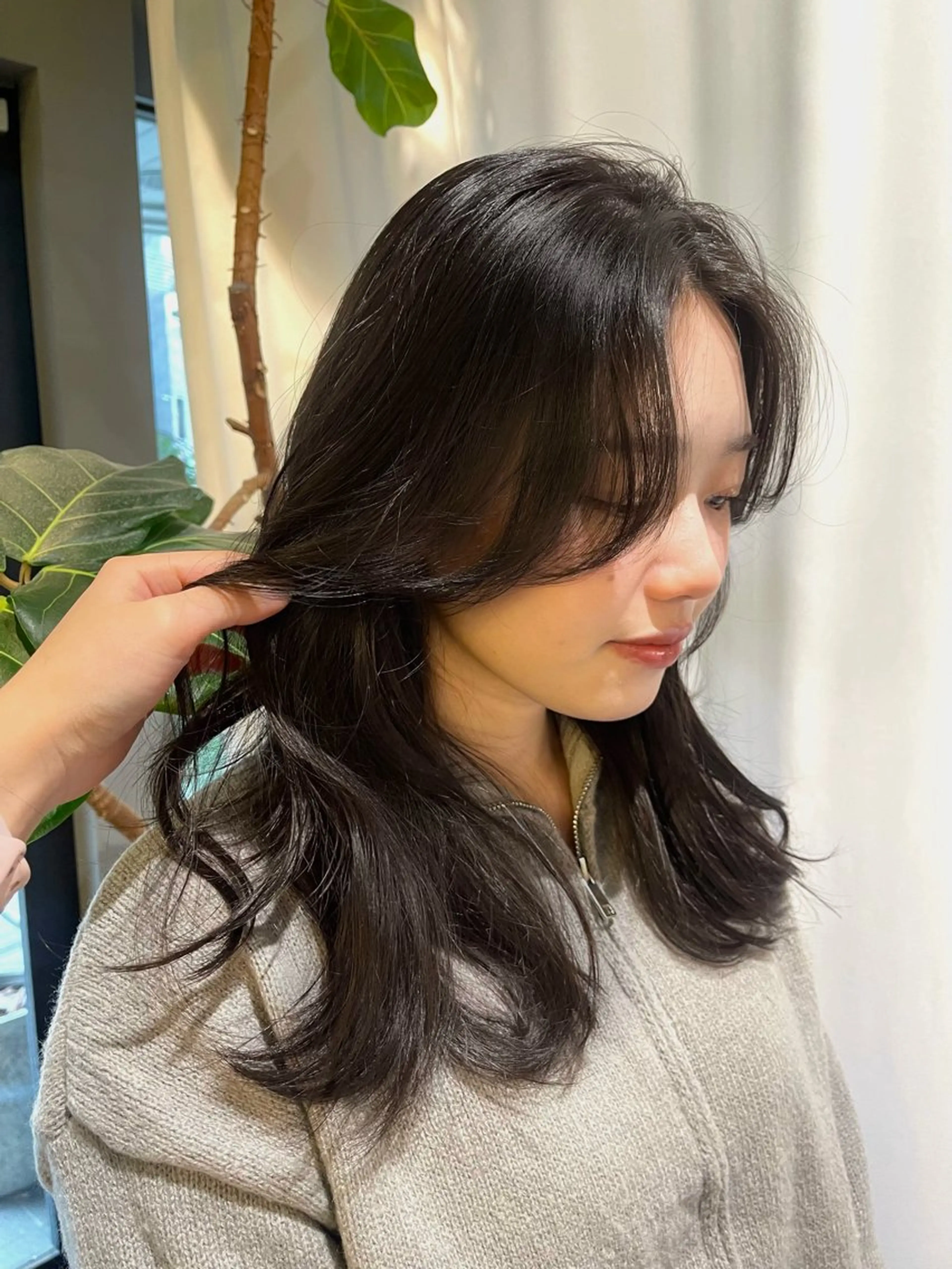 ロング ヘアカラー トリートメント ano @anomukuiのヘアスタイル