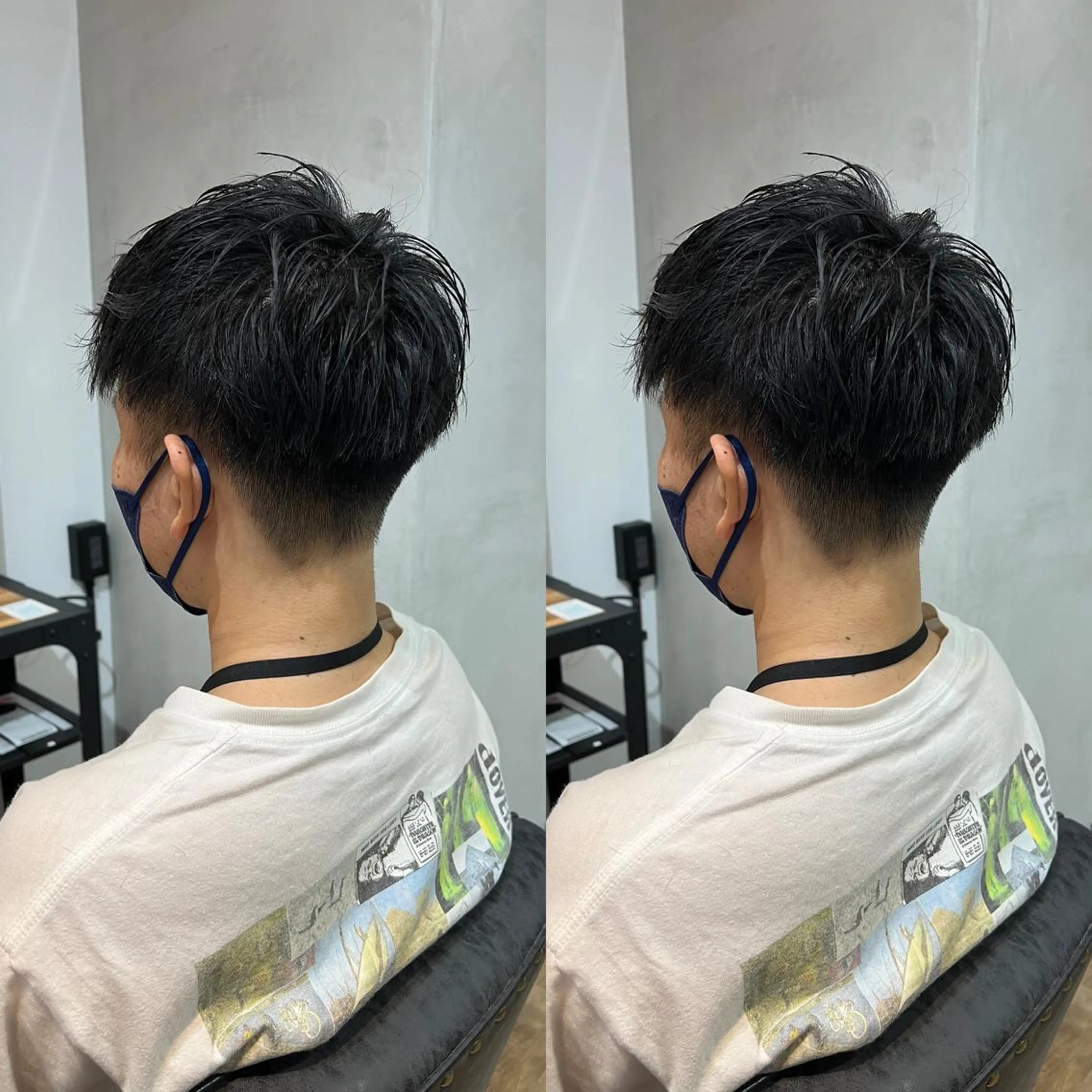 ショート メンズ カット ヘアセット センターパート ／植田のヘアスタイル