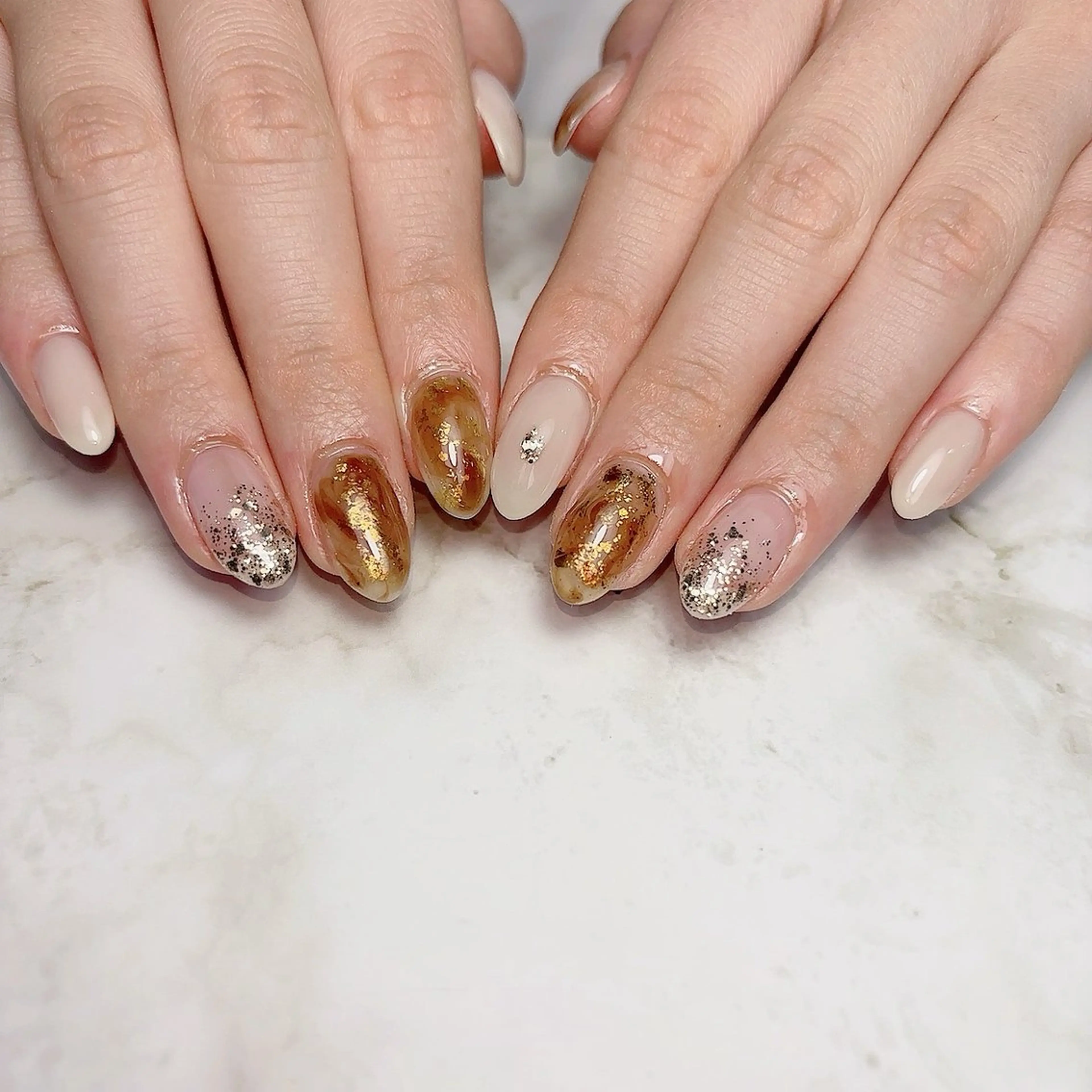 ネイル べっ甲ネイル ポッコネイル所属・ポッコネイル MISAKIのネイルデザイン