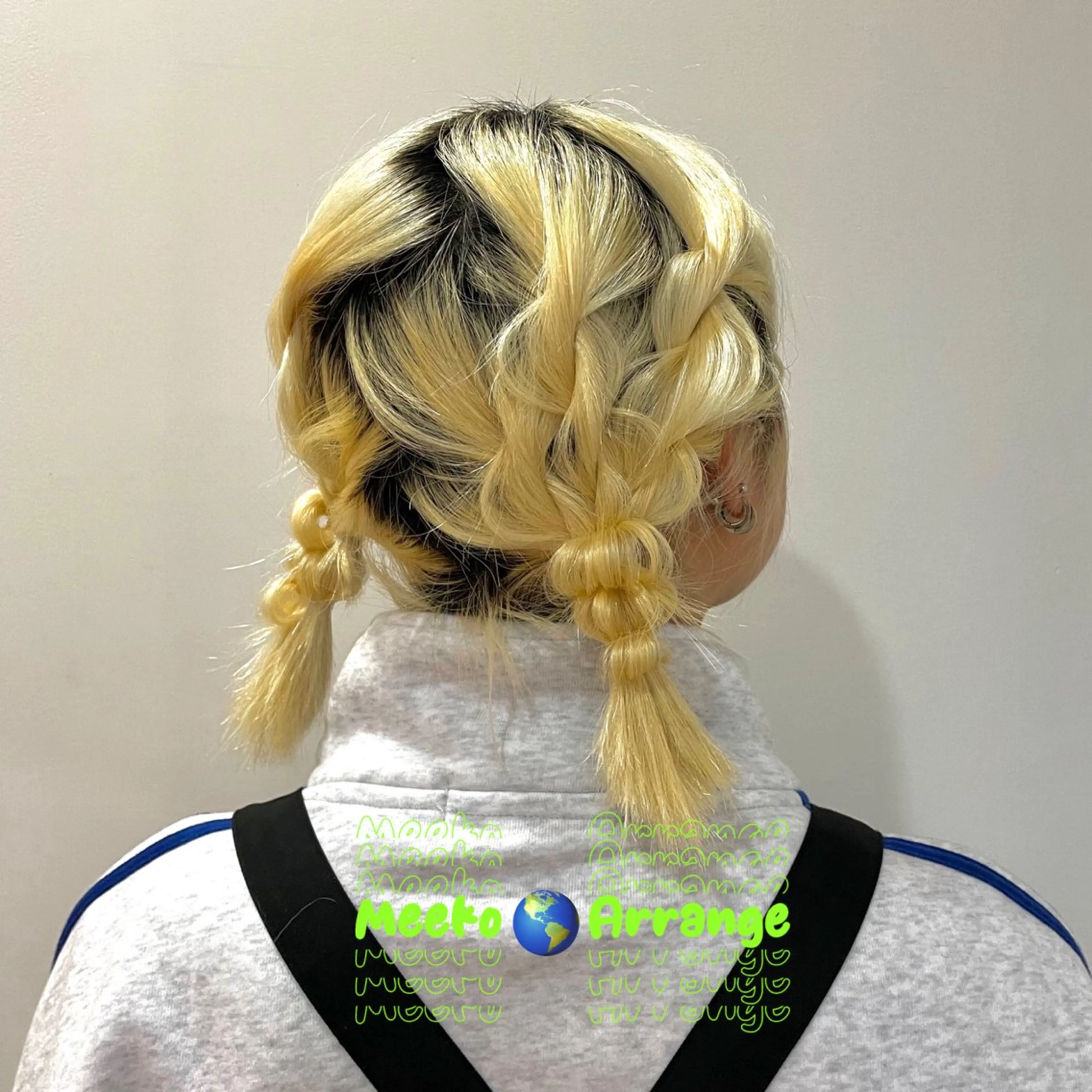 ミディアム ヘアアレンジ ツインテール ボブ ハイライト ヘアセット 🌼ピンク/レッド/ アレンジ/Mei🌼のヘアスタイル