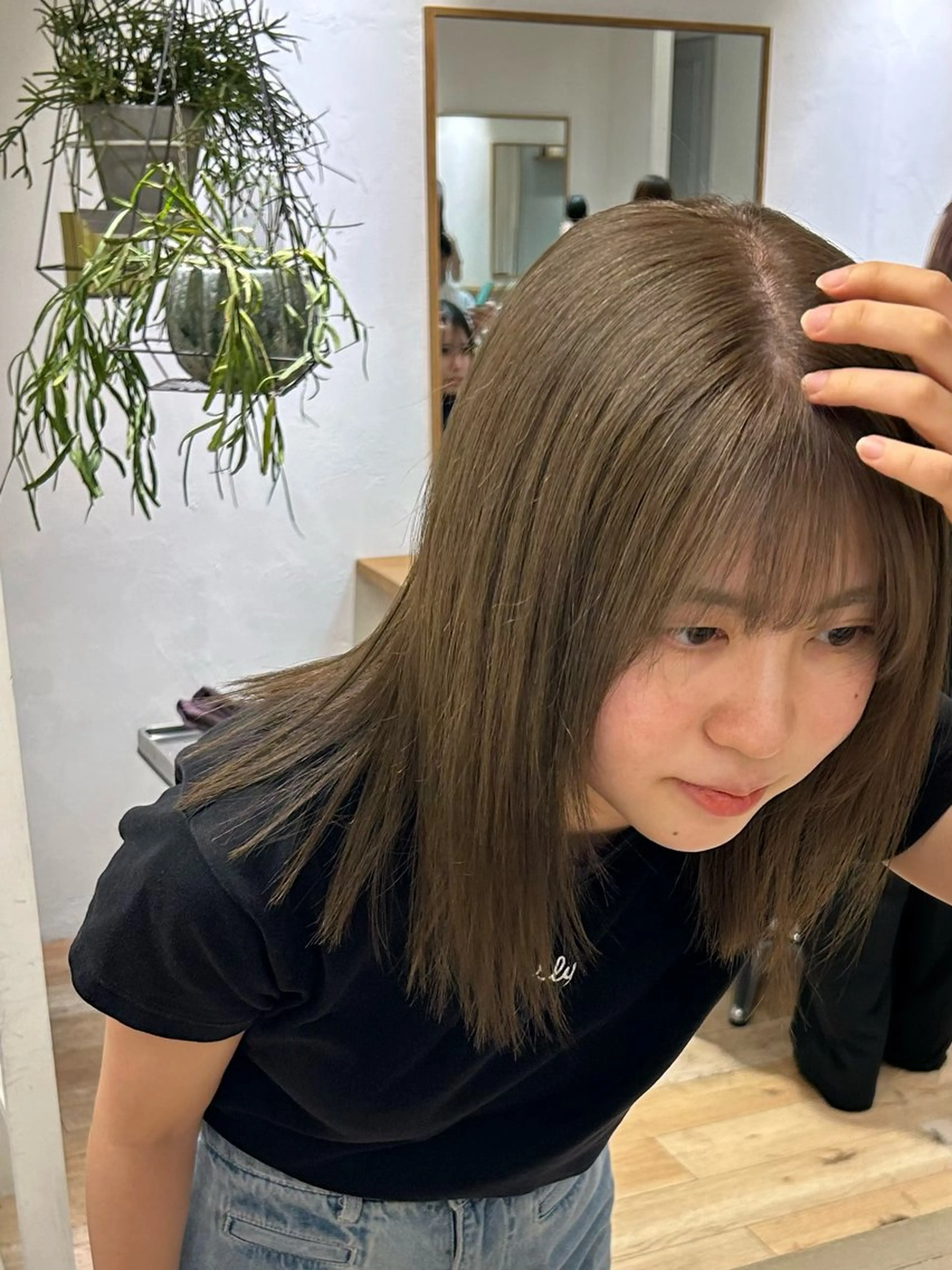 ミディアム カラー ヘアカラー トリートメント じゅわっと暖色カラー 🍊Moemiのヘアスタイル