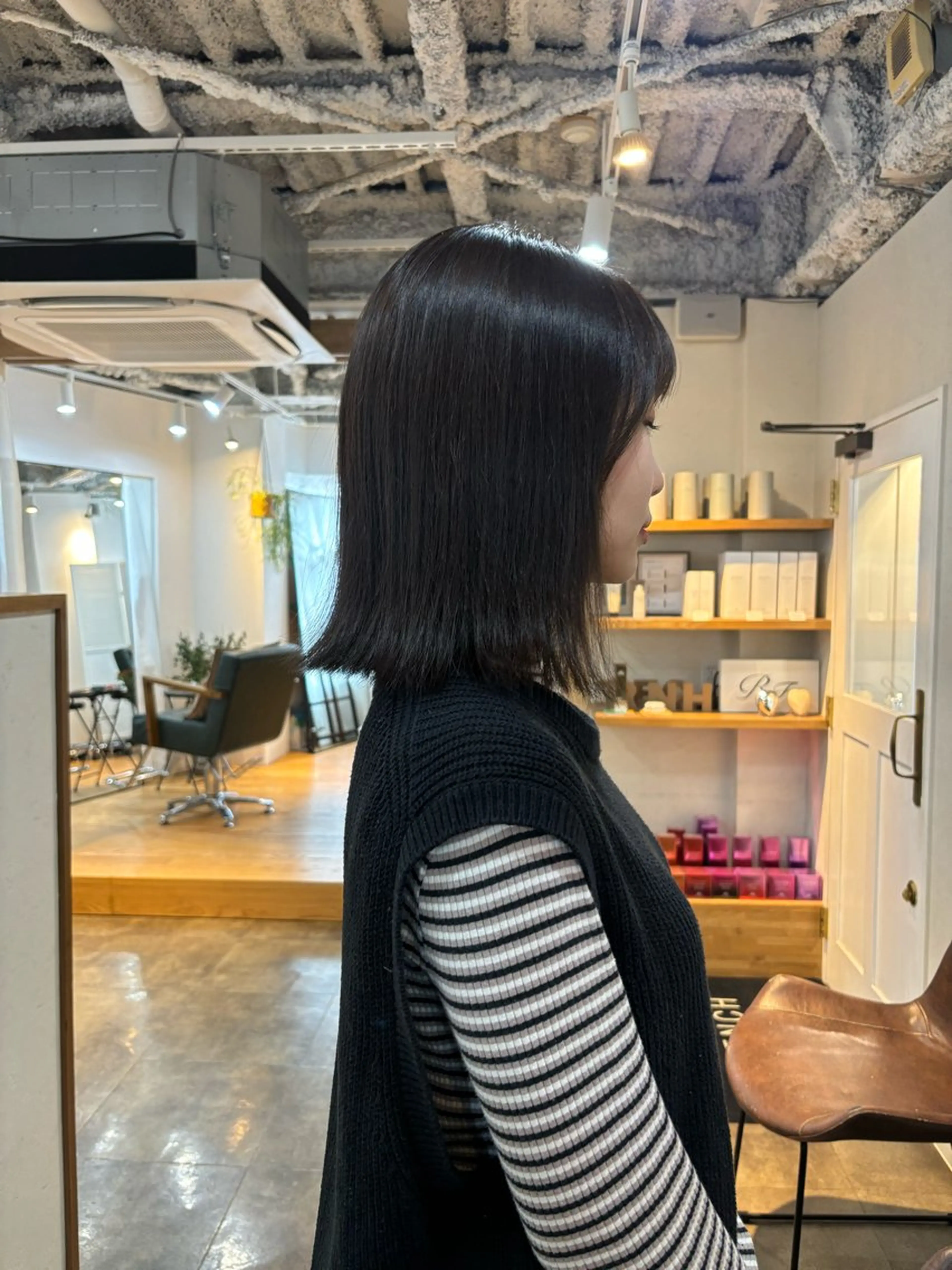 ミディアム カラー カット ヘアカラー 林　蓮／レイヤー /透明感カラーのヘアスタイル