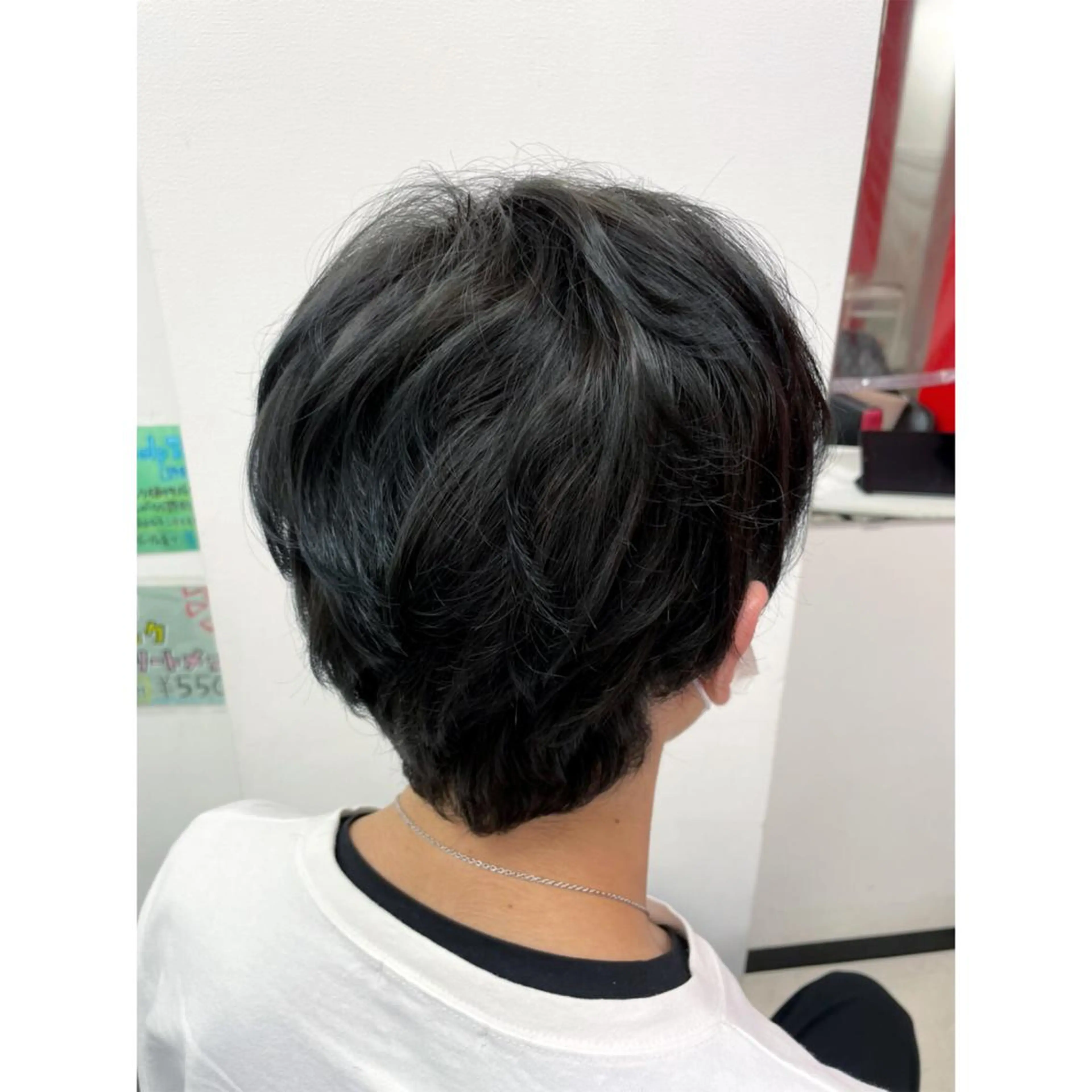 ショート カラー メンズ 黒髪 ブルーカラー ブルーブラック 粟野 裕稀のヘアスタイル