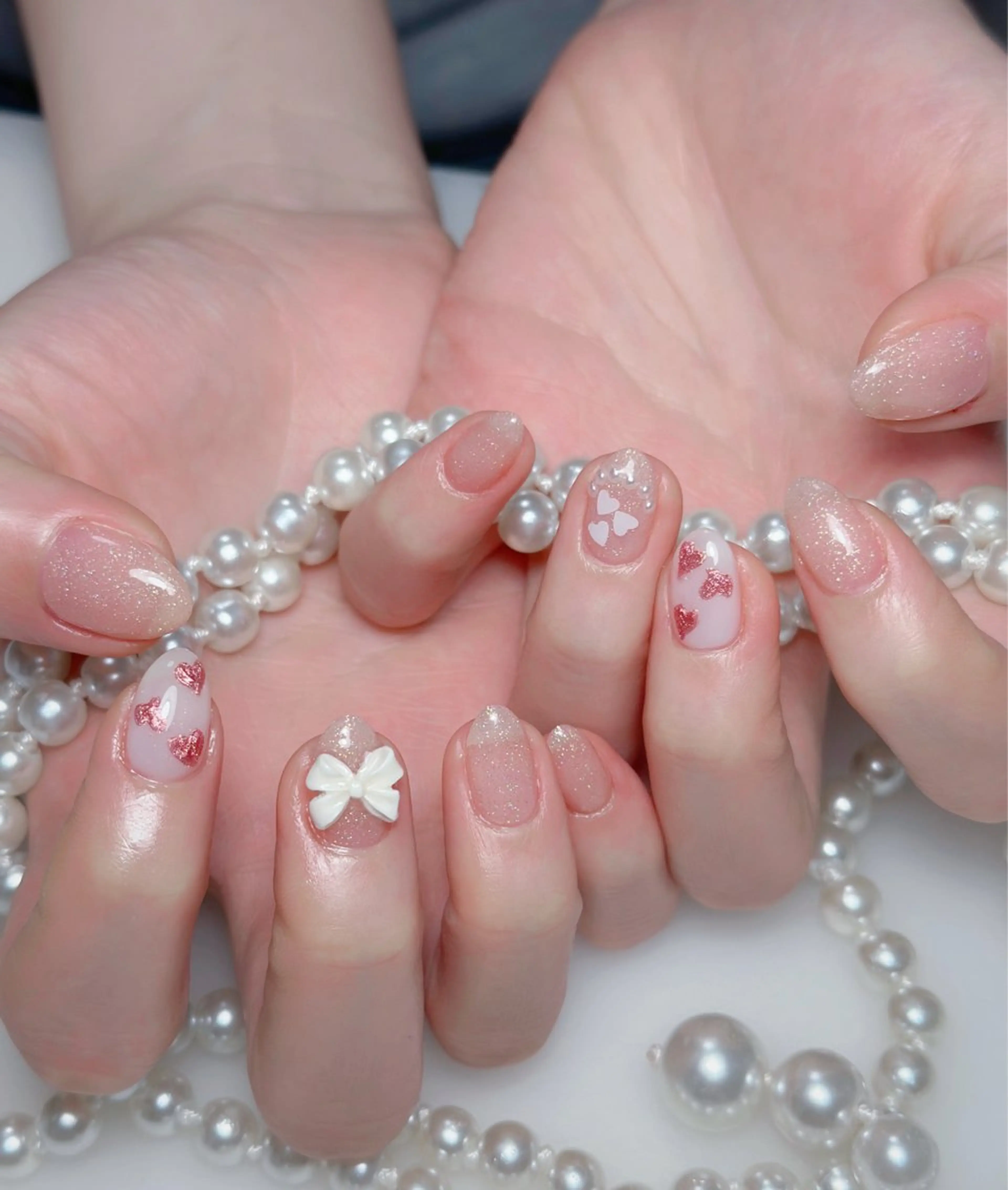 ネイル オーロラネイル 長さ出し フットネイル 韓国ネイル ラメ(グリッター) ハンドネイル 👍thumbs up nail👍のネイルデザイン