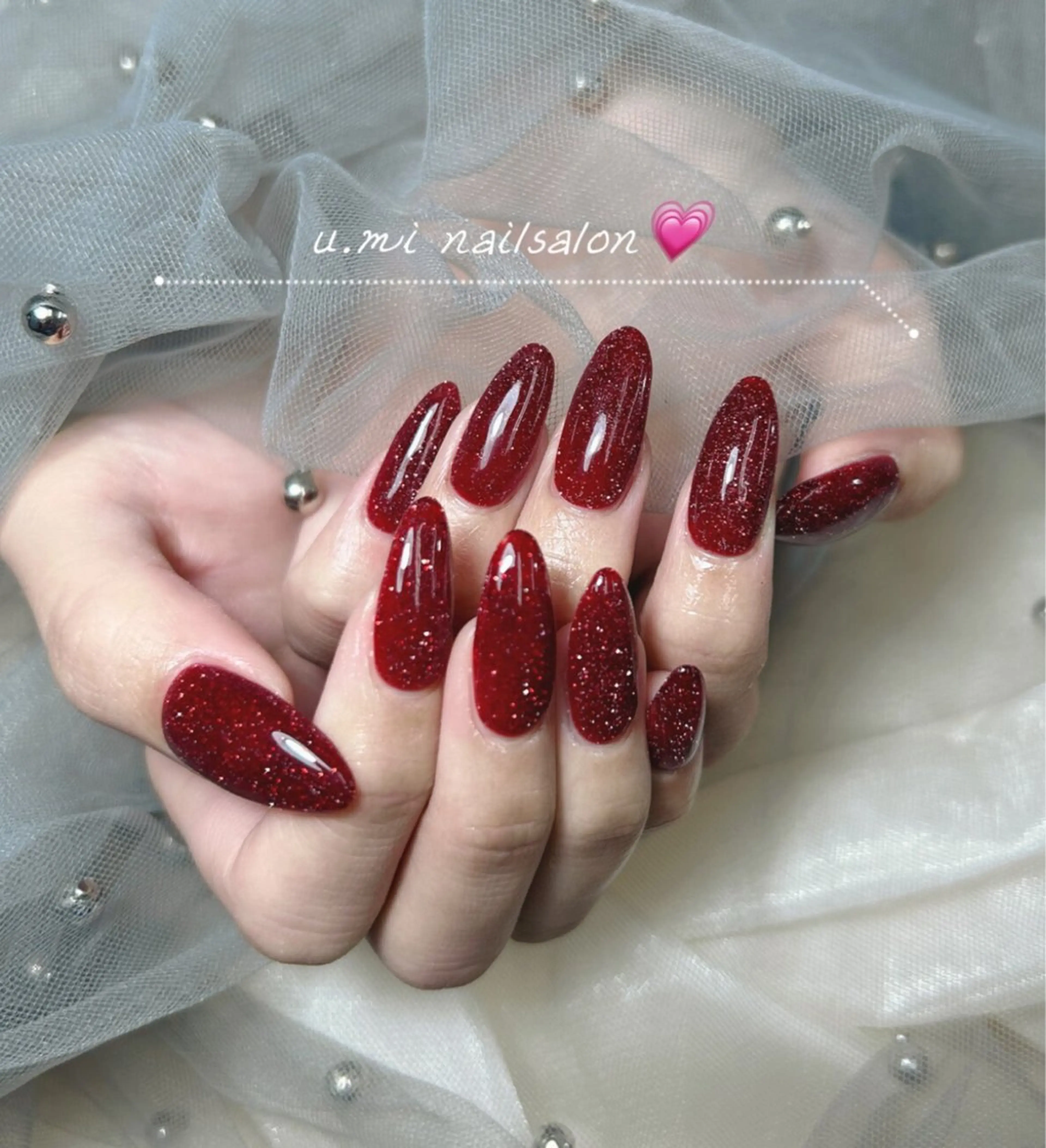 ネイル フラッシュネイル ワンカラーネイル U·Mi nail salon所属・U·Mi 上野御徒町容のネイルデザイン