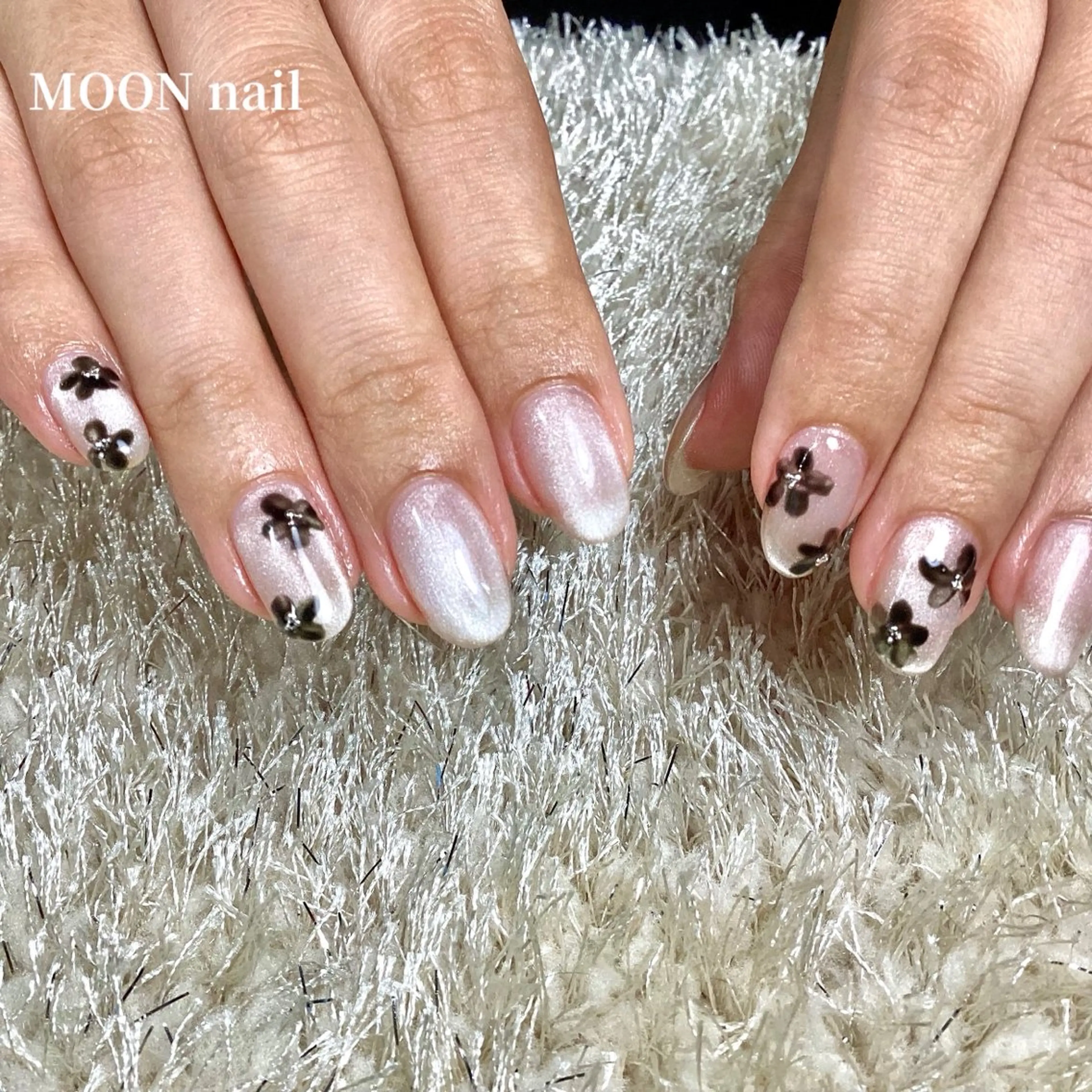 ネイル アートネイル マグネットネイル ハンドネイル 浦添 MOON  nailのネイルデザイン