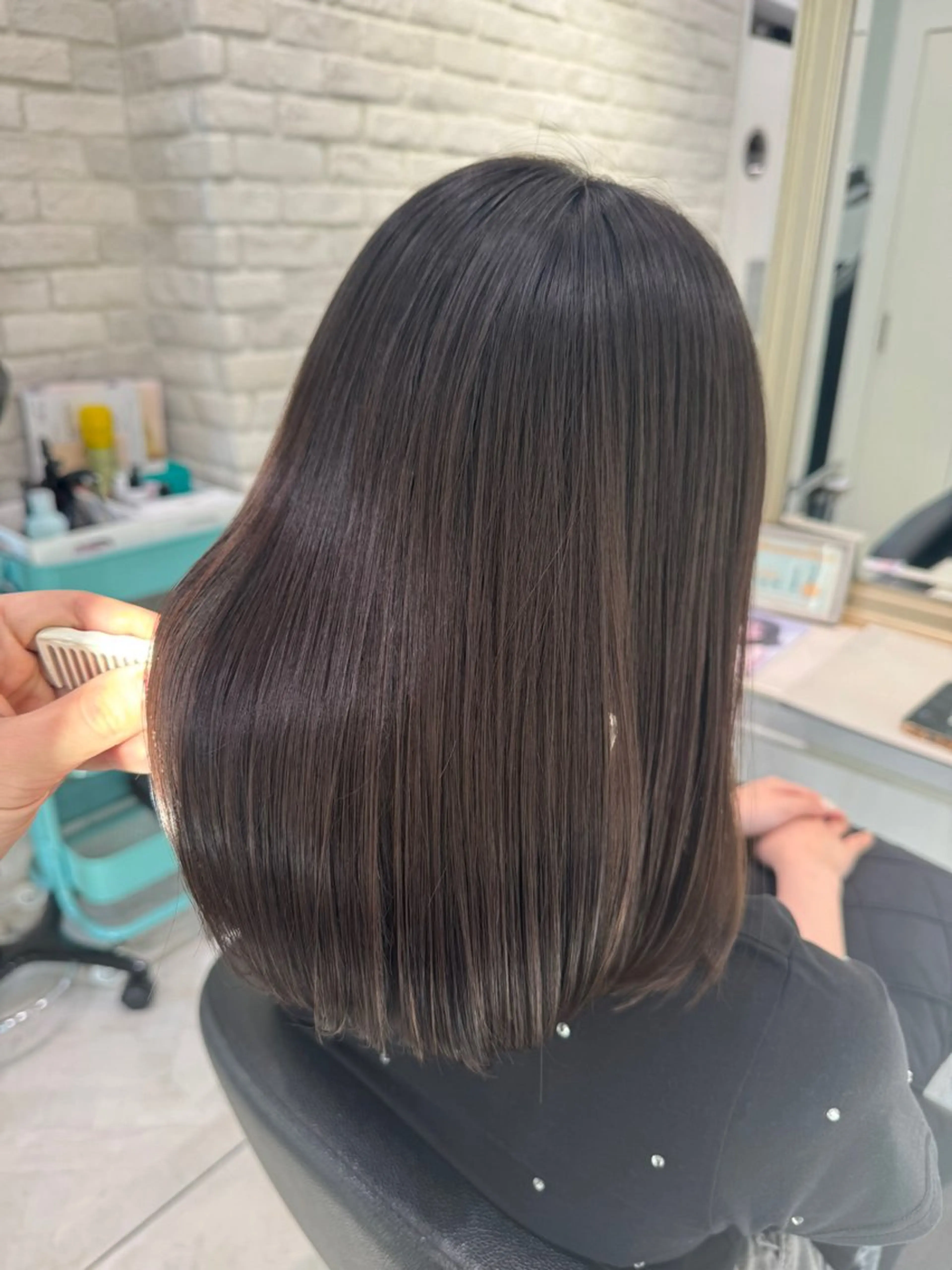 ミディアム 髪質改善 縮毛矯正 カット 縮毛矯正 【縮毛矯正特化】 渡邉敦也のヘアスタイル