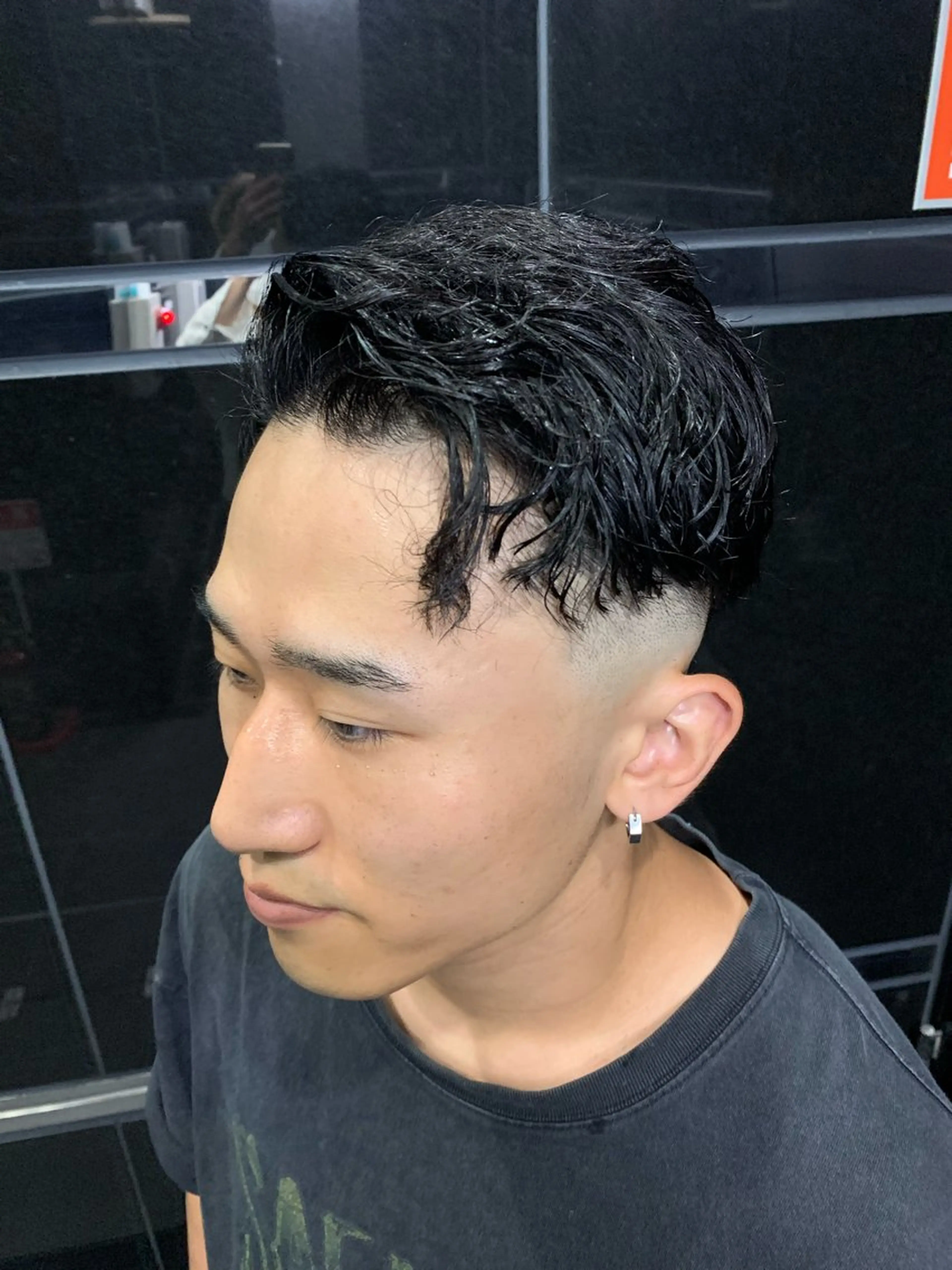 ミディアム パーマ メンズ HIRO銀座　三上 東真のヘアスタイル