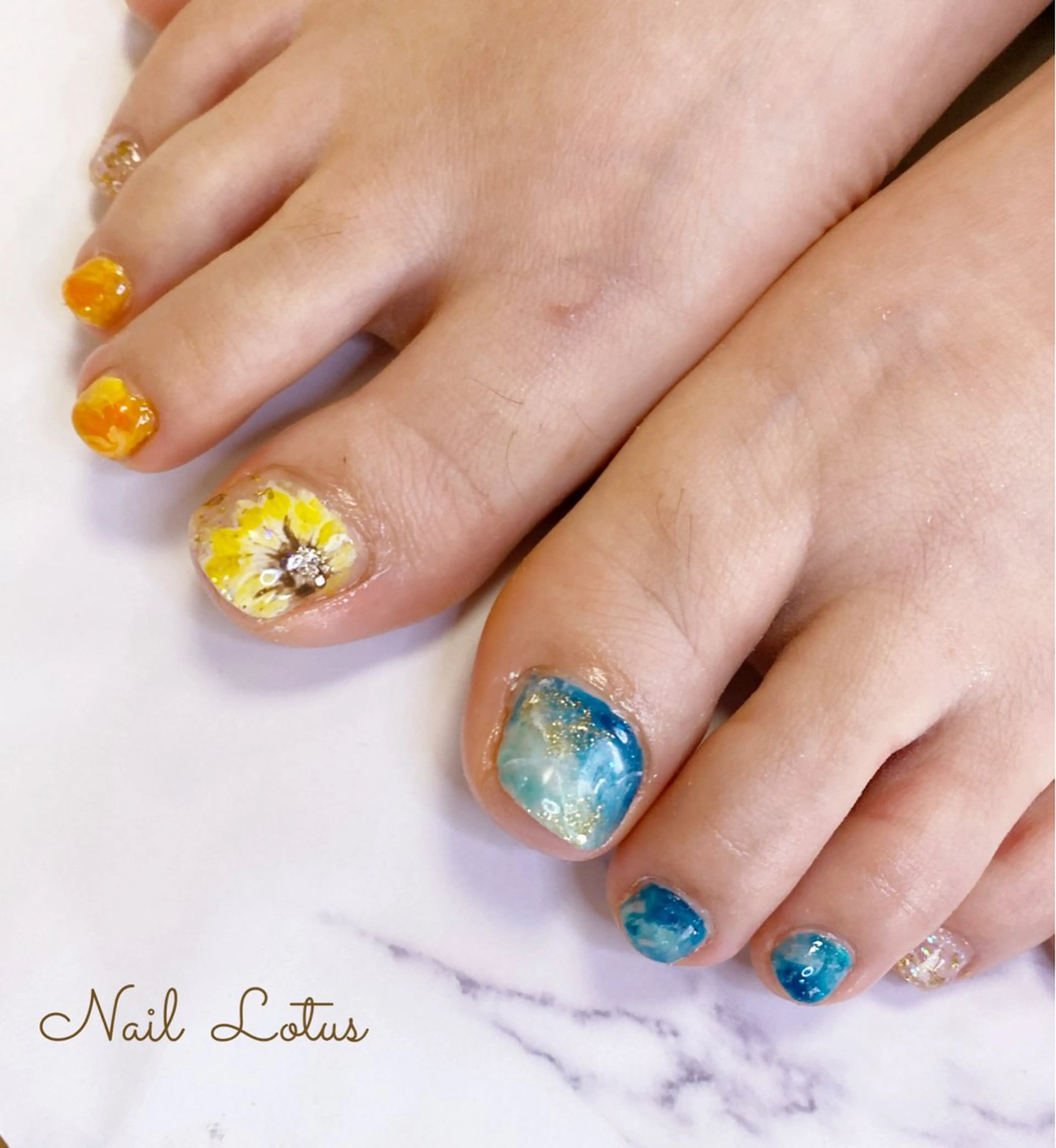 ネイル フットネイル ネイル＆脱毛 Lotus🌸のネイルデザイン