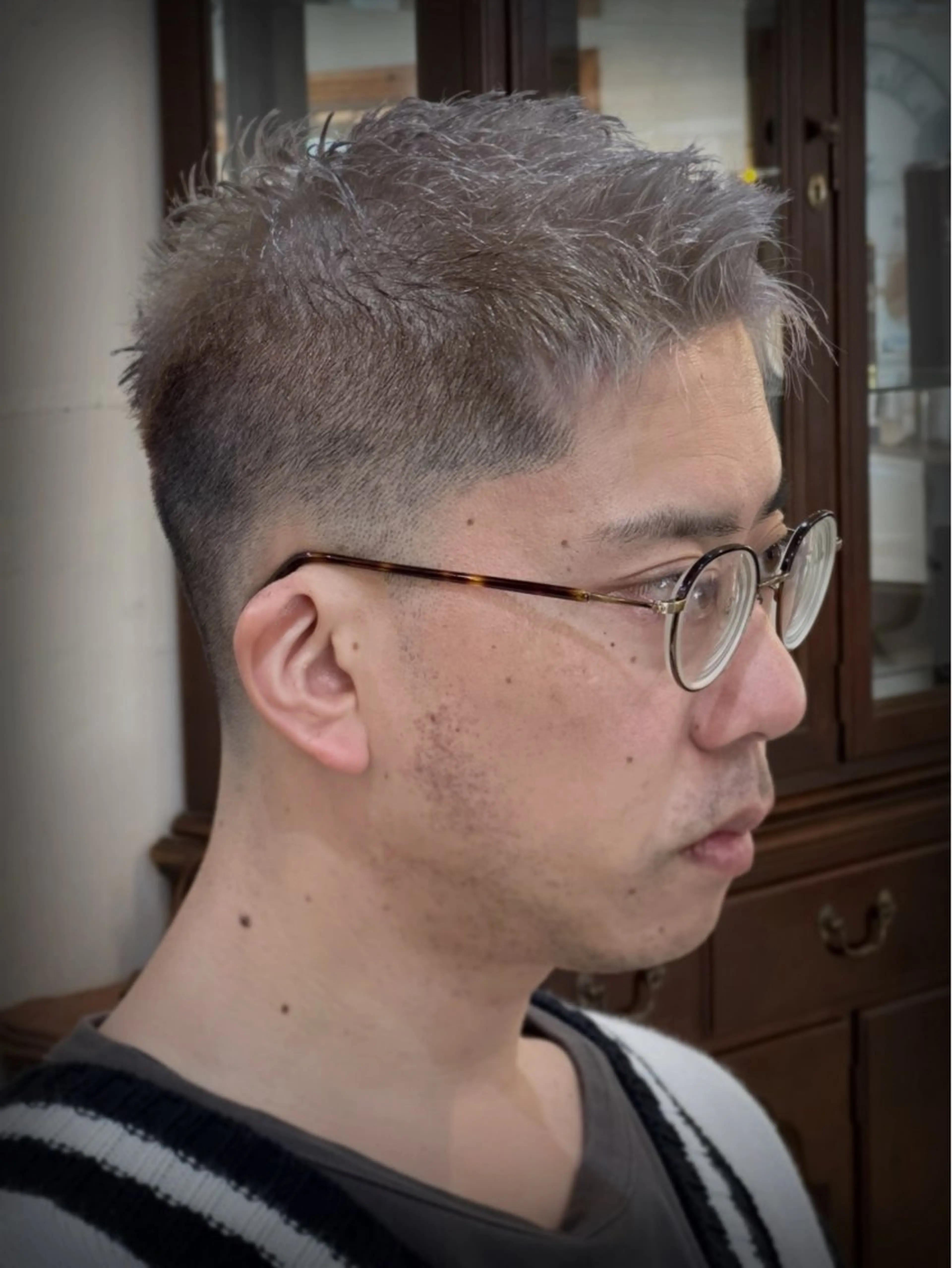 ショート メンズ フェードカット スパイキー/ ピンパーマ/緑川雄也のヘアスタイル