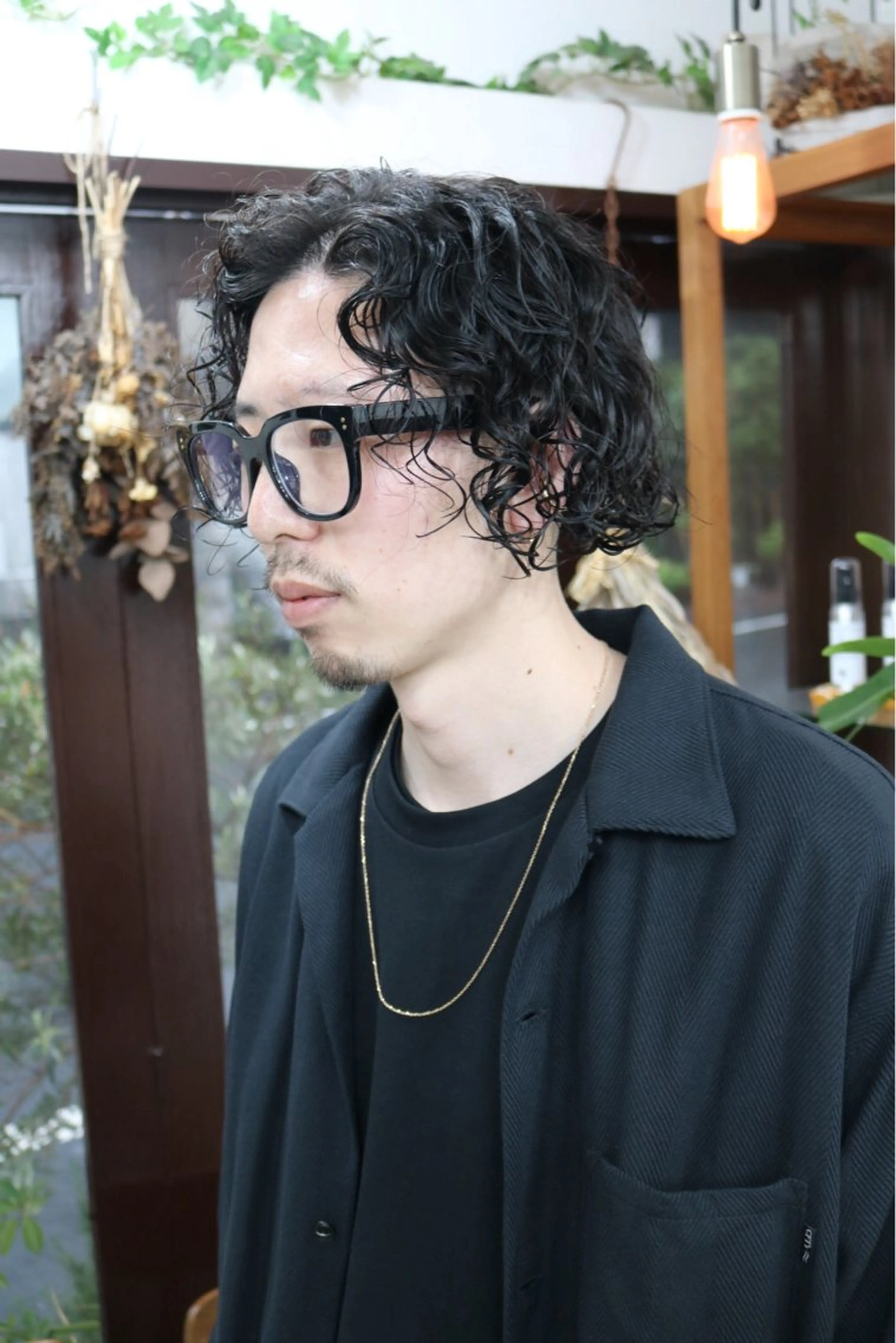 ミディアム パーマ メンズ カット パーマ 木村陸弥 似合わせ 透明感カラー🌿のヘアスタイル