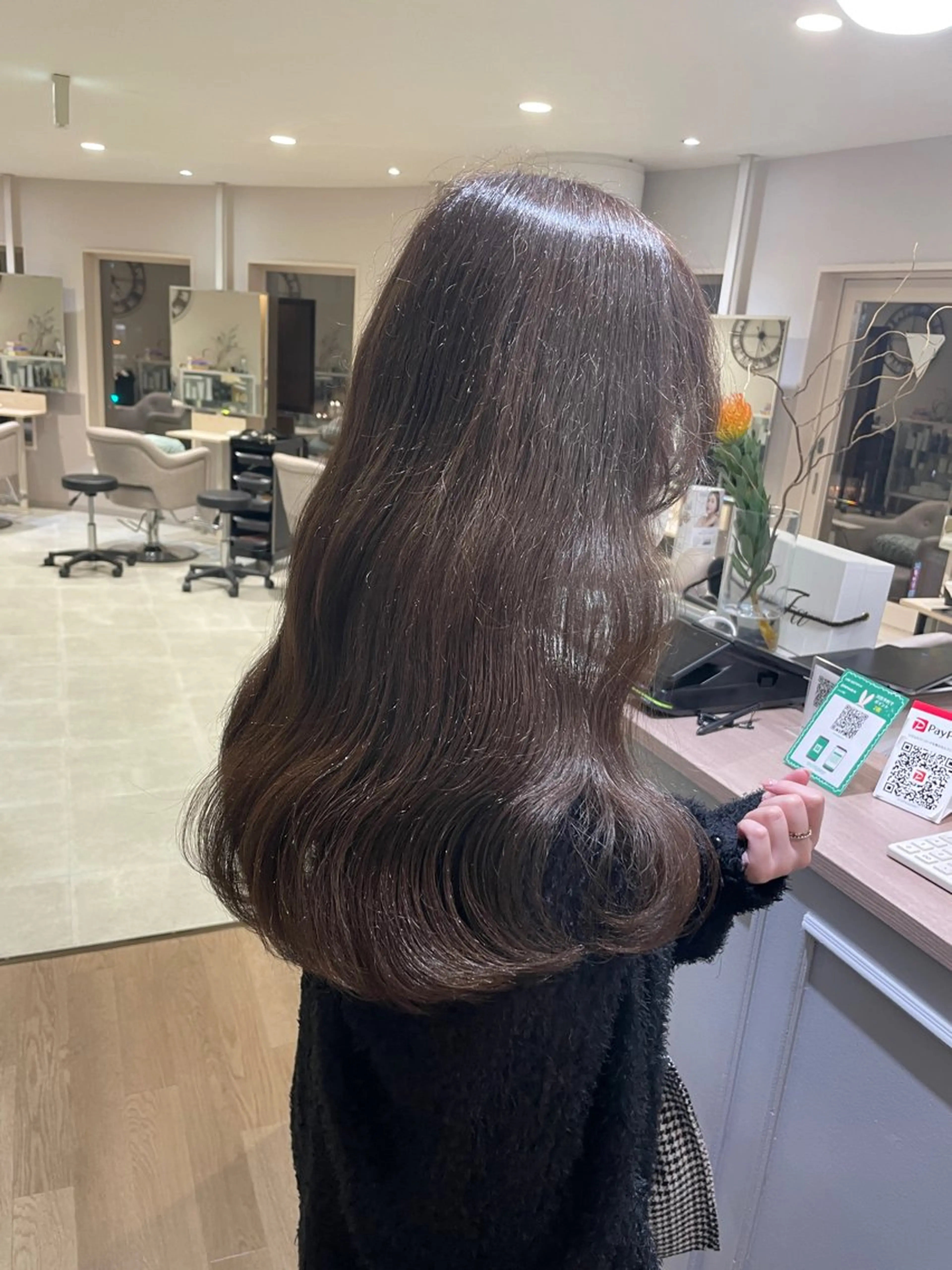 ロング カラー グレージュ カット ヘアカラー トリートメント HARUKA韓国ヘア /Luana梅田のヘアスタイル