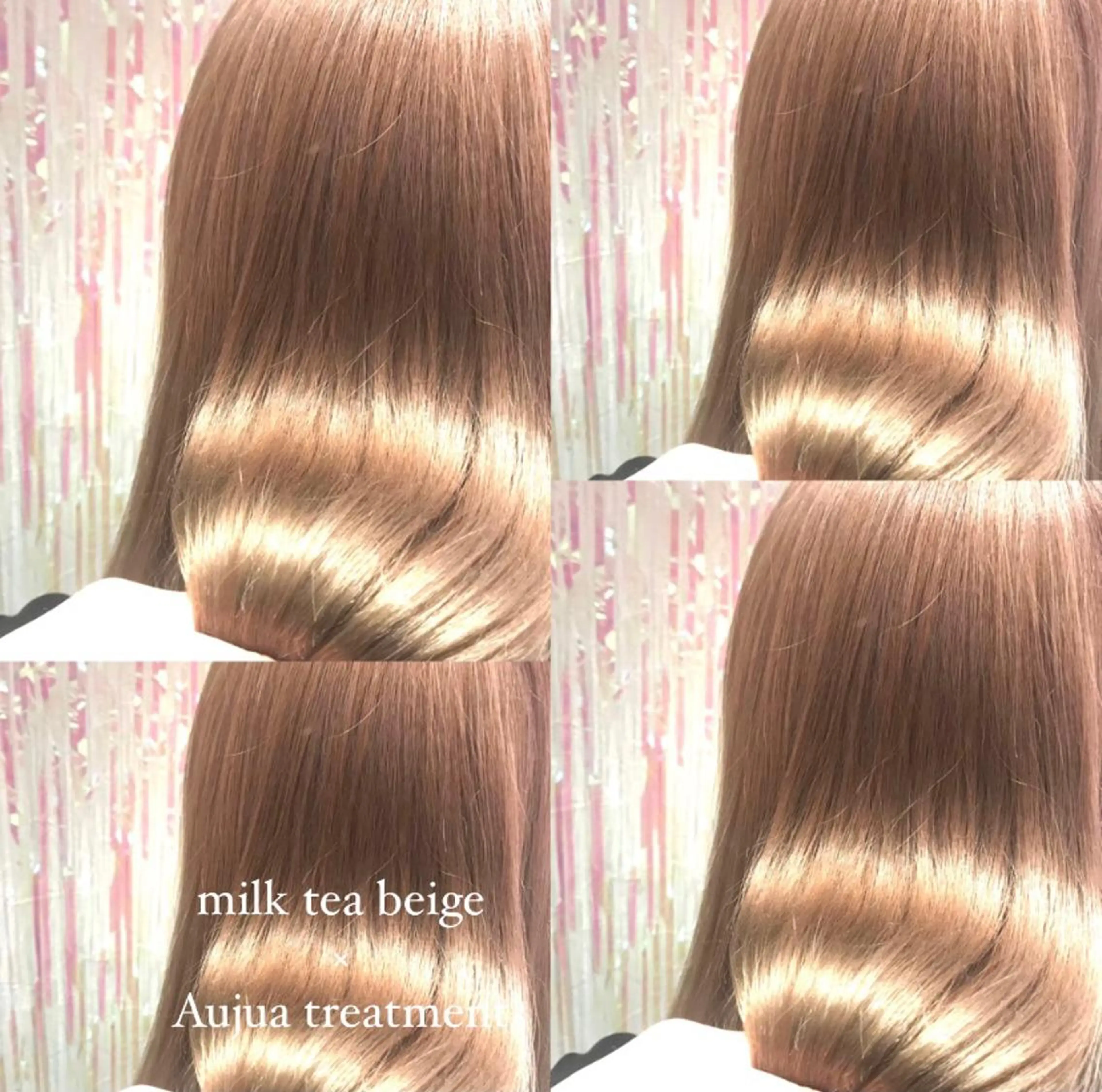 セミロング カラー キッズ ベージュカラー ブリーチ 透明感カラー デザインカラー ダブルカラー RIYA❤︎ Aujuaソムリエのヘアスタイル