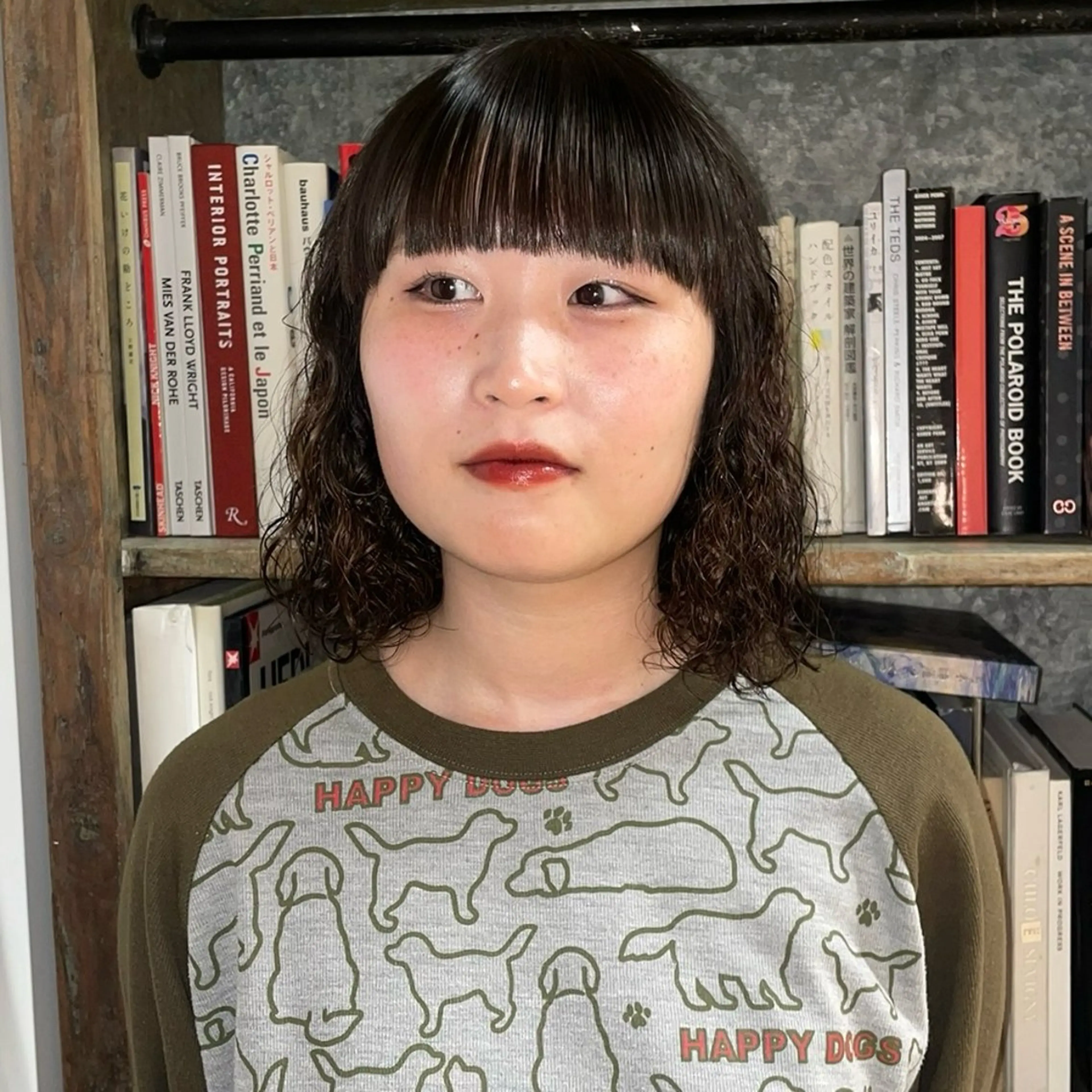 ミディアム パーマ 岩橋 生和のヘアスタイル