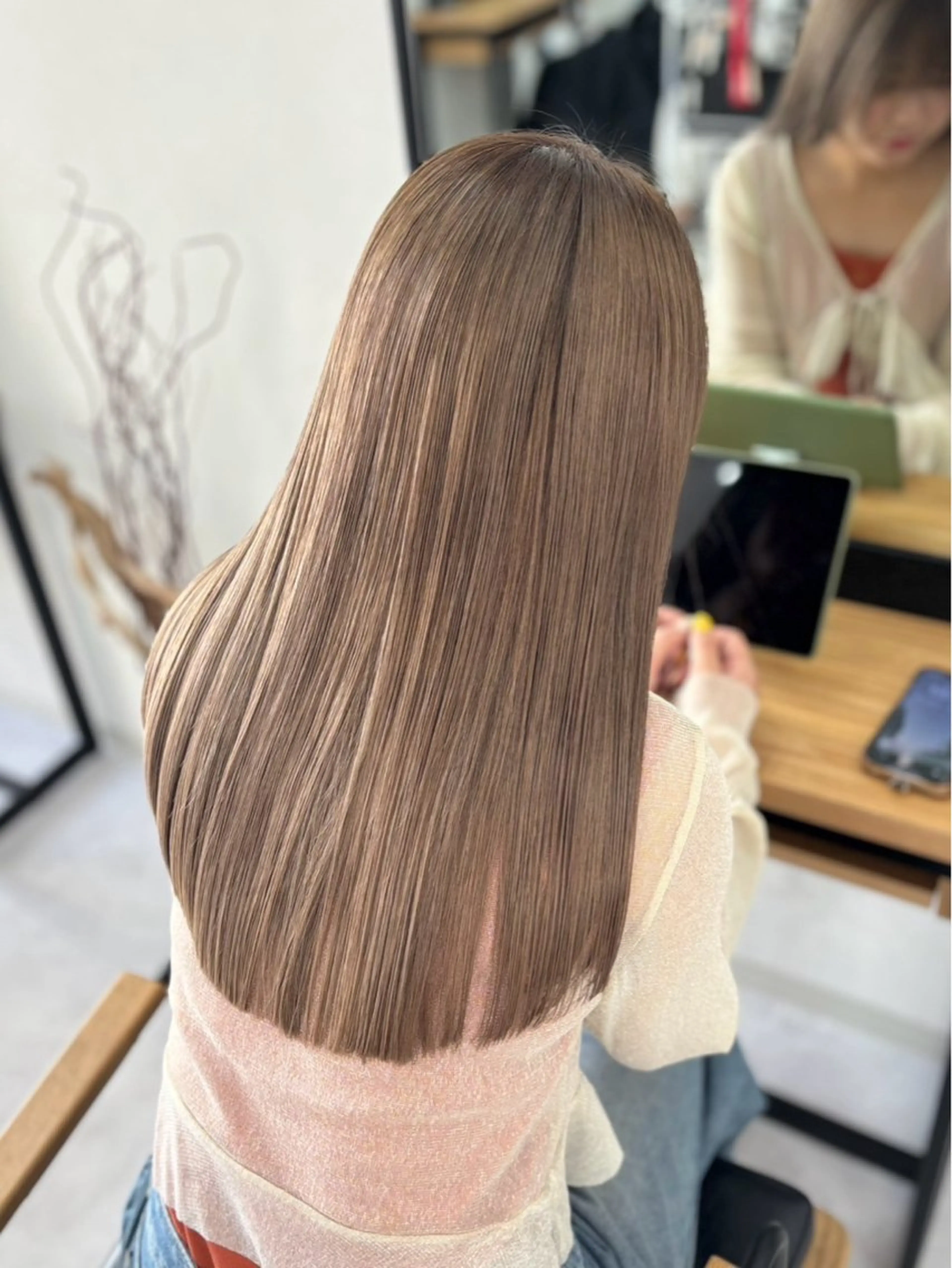 ロング ショートボブ ボブ ハイライト レイヤーカット 縮毛矯正 カット ヘアカラー SUZU/岡山/矯正 ブリーチ/レイヤーのヘアスタイル