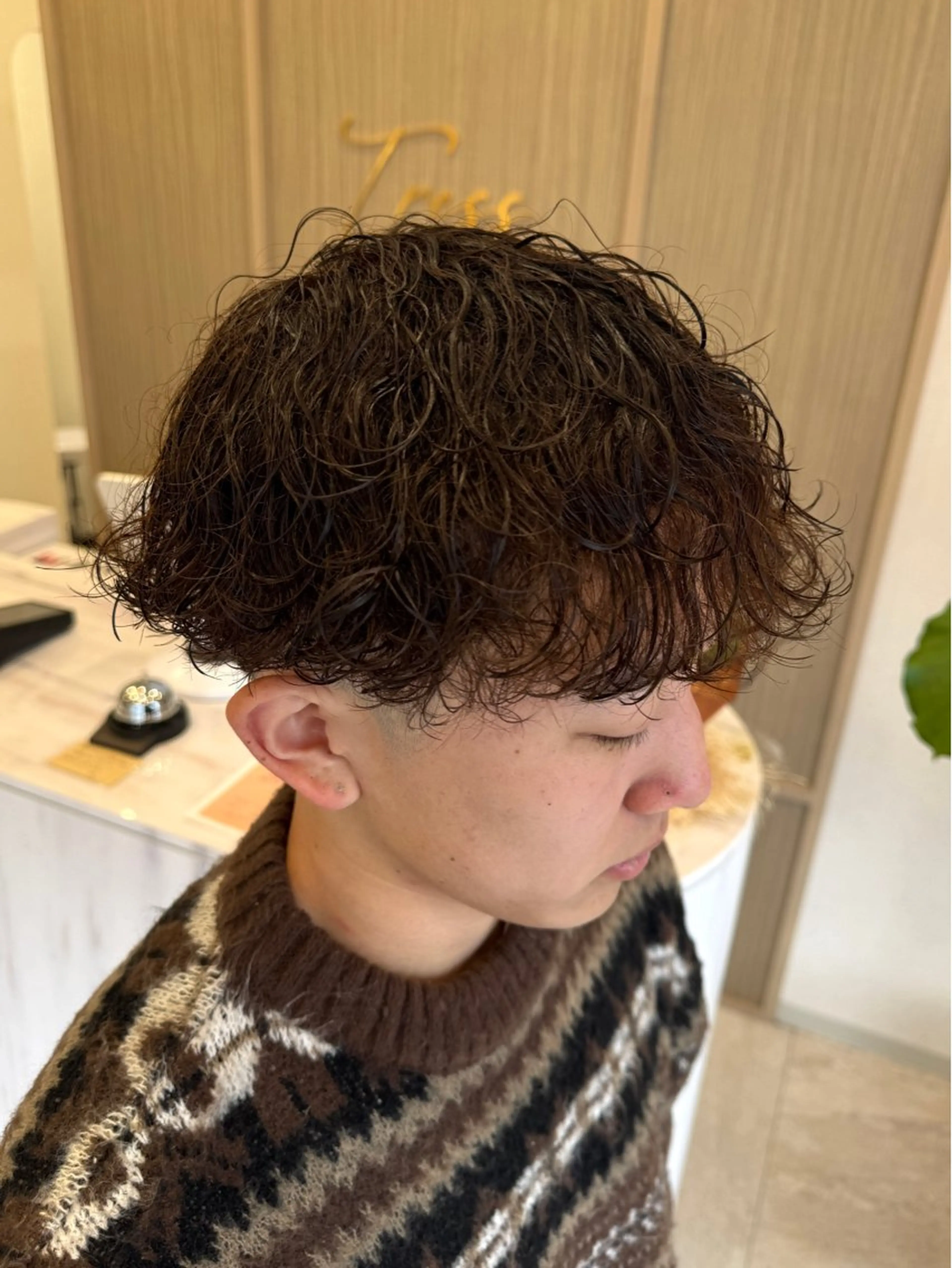 ショート パーマ メンズ メンズパーマ カット パーマ トリートメント Tress所属・毛流れパーマ特化/ むらたのヘアスタイル